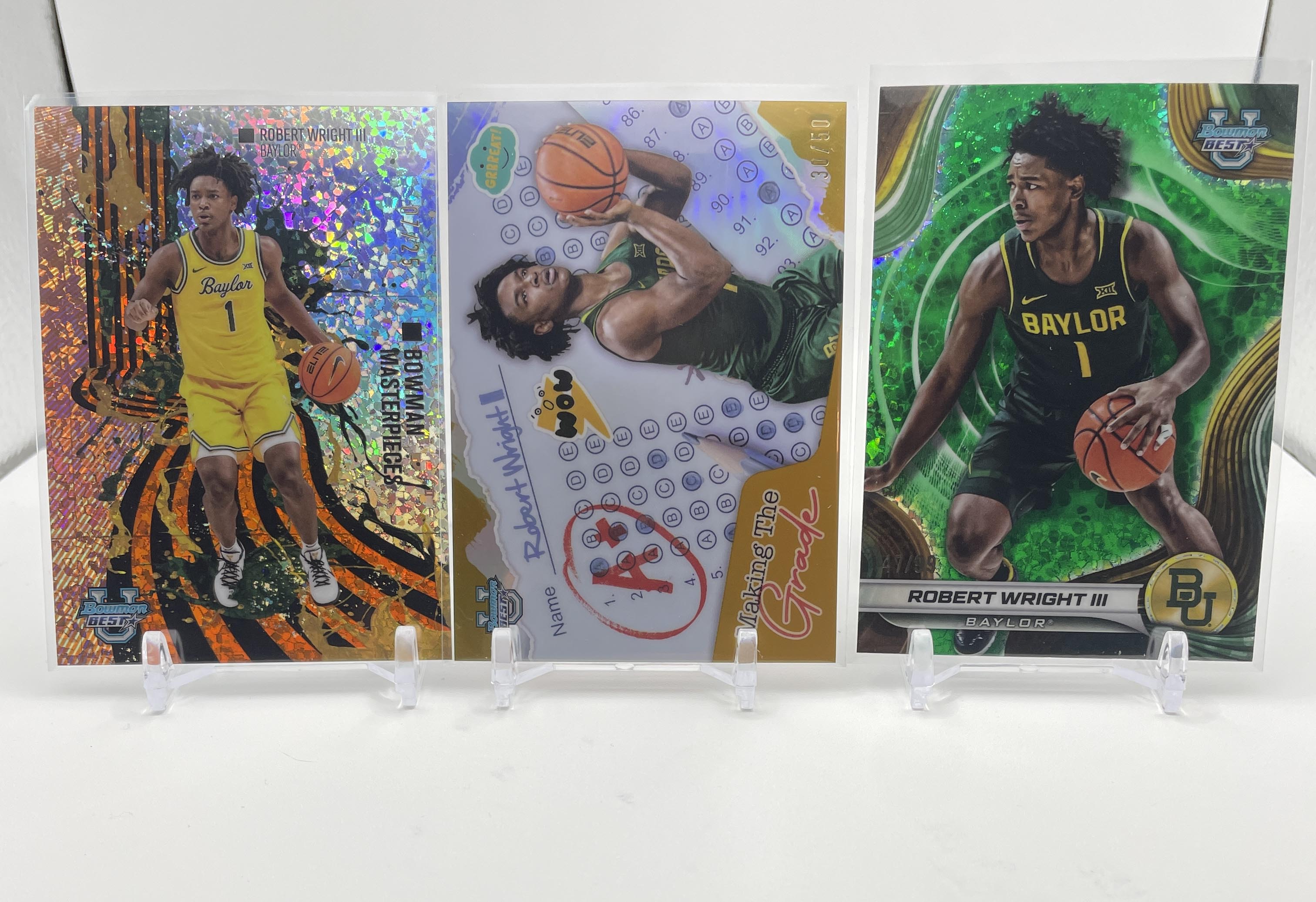 2024-25 Bowman U Best Robert Wright Masterpieces Orange /25 Gold /50 Set (x3)