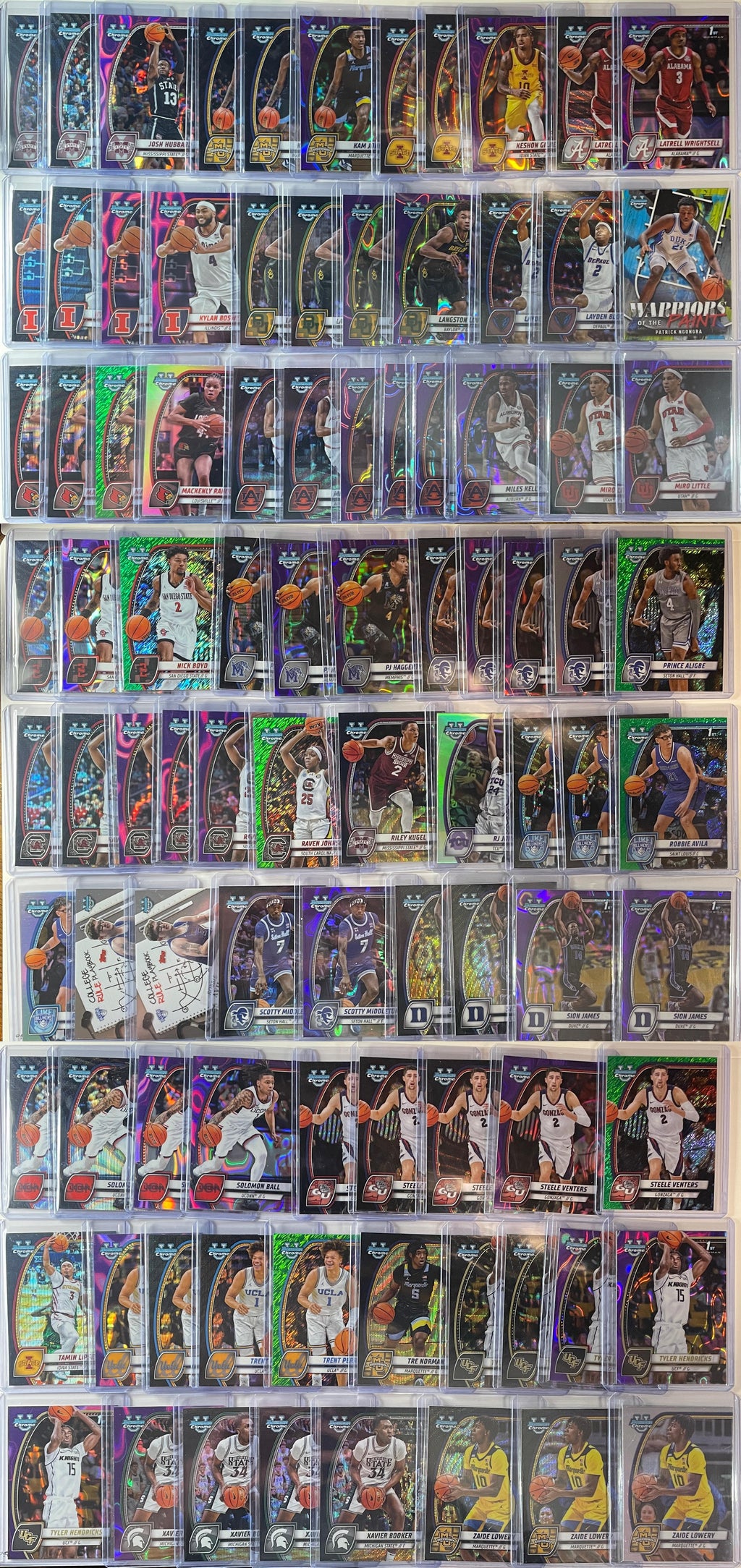 2024-25 Bowman U Chrome Bidunga Newell McKneely Insert SP Refractor Set (x212)