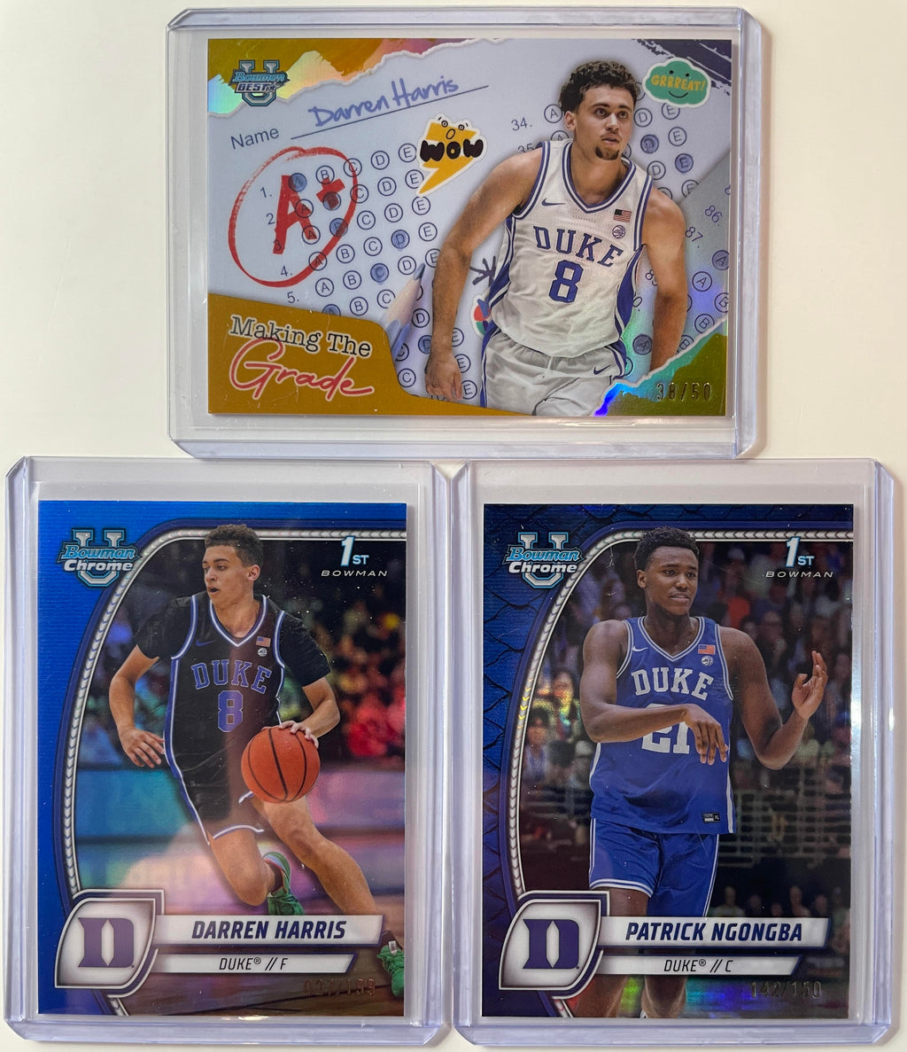2024-25 Bowman U Chrome Darren Harris Gold Refractor /50 + Patrick Ngongba /150