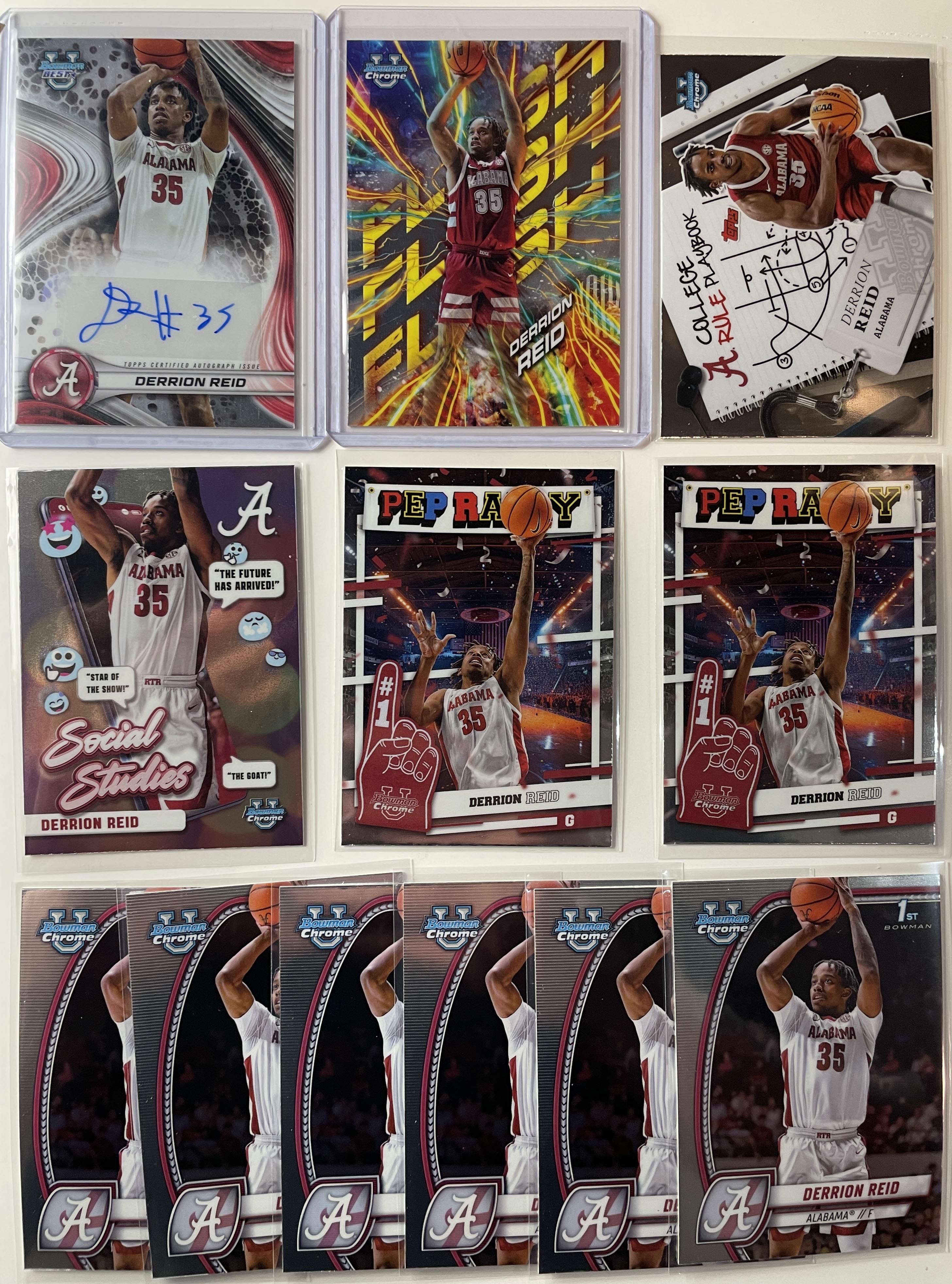 2024-25 Bowman U Chrome Derrion Reid Base Auto + Base & Insert Set (x12)