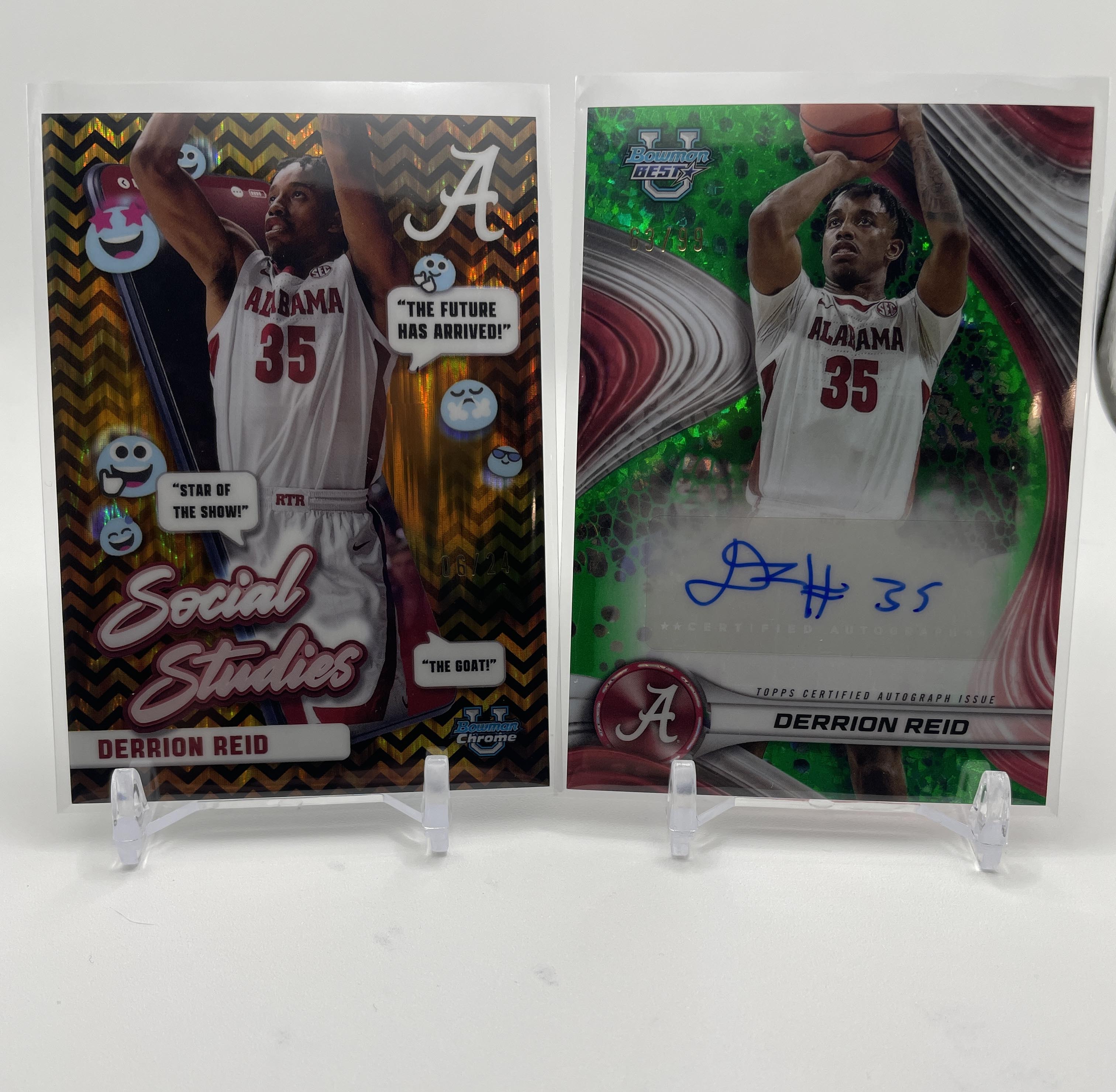 2024-25 Bowman U Chrome Derrion Reid Black Gold SP /24 + Best Green Auto /99