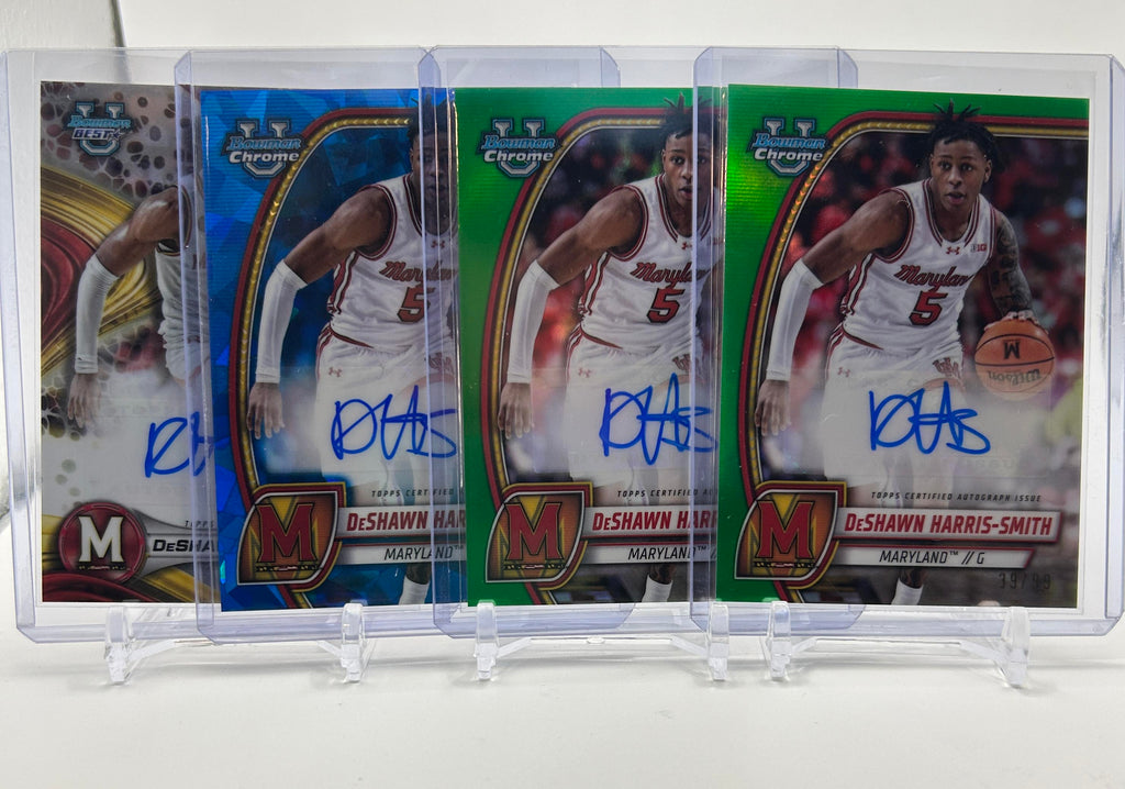 2024-25 Bowman U Chrome Deshawn Harris-Smith Green Auto /99 + Sapphire Set (x4)