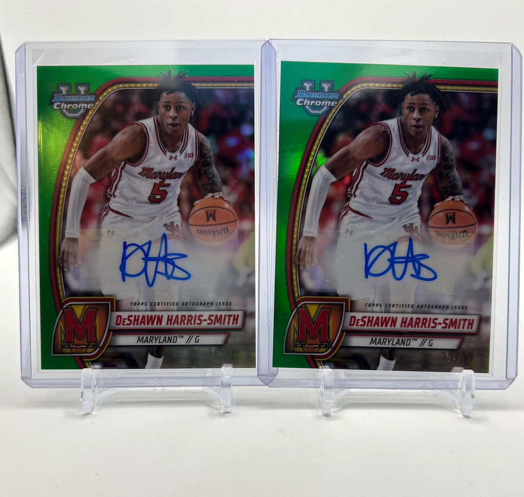 2024-25 Bowman U Chrome Deshawn Harris-Smith Green Auto /99 + Sapphire Set (x4)