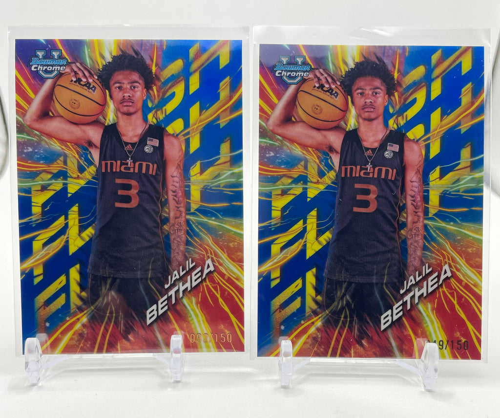 2024-25 Bowman U Chrome Jalil Bethea Flash + Icons Blue Refractor /150 Set (x3)