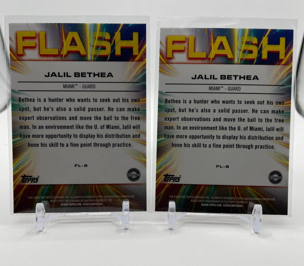 2024-25 Bowman U Chrome Jalil Bethea Flash + Icons Blue Refractor /150 Set (x3)