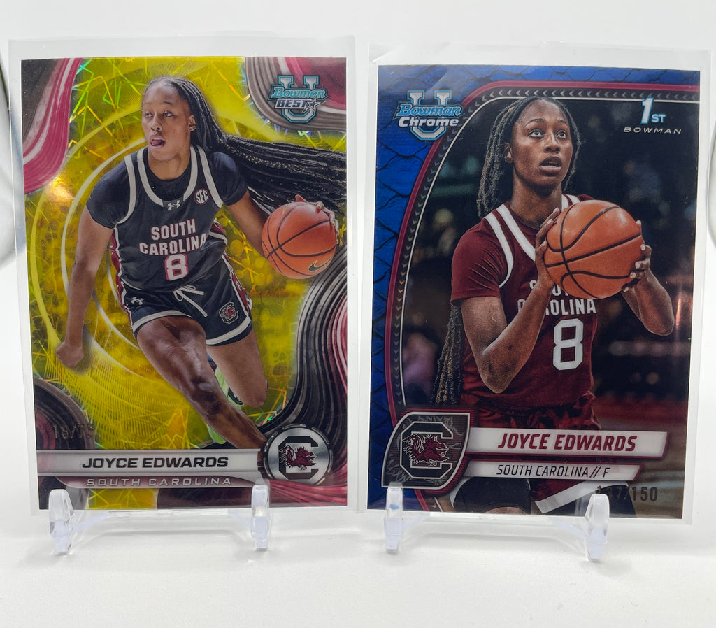 2024-25 Bowman U Chrome Joyce Edwards Blue Refractor /150 + Yellow Lazer /75