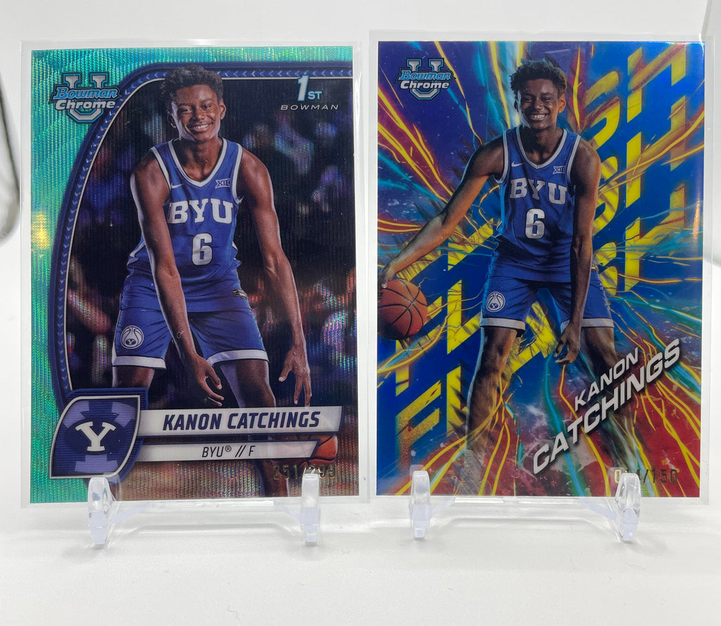 2024-25 Bowman U Chrome Kanon Catchings Aqua Refractor /199 + Flash Blue /150
