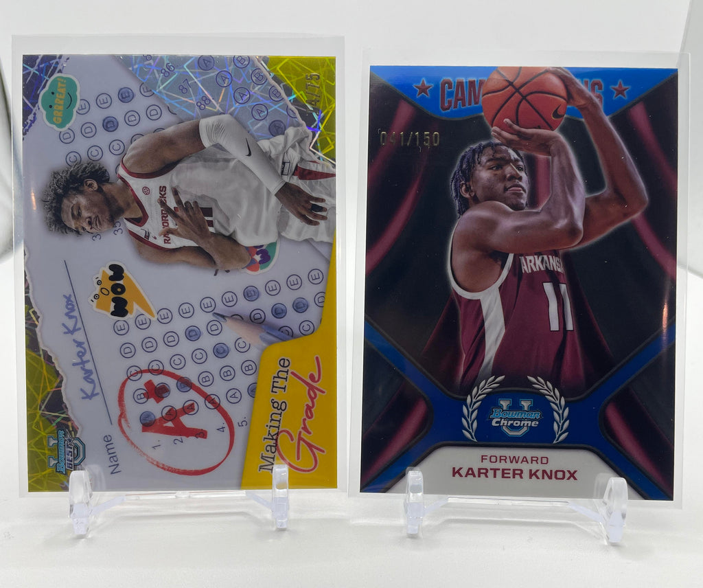 2024-25 Bowman U Chrome Karter Knox Icons Blue Refractor /150 + Best Yellow /75