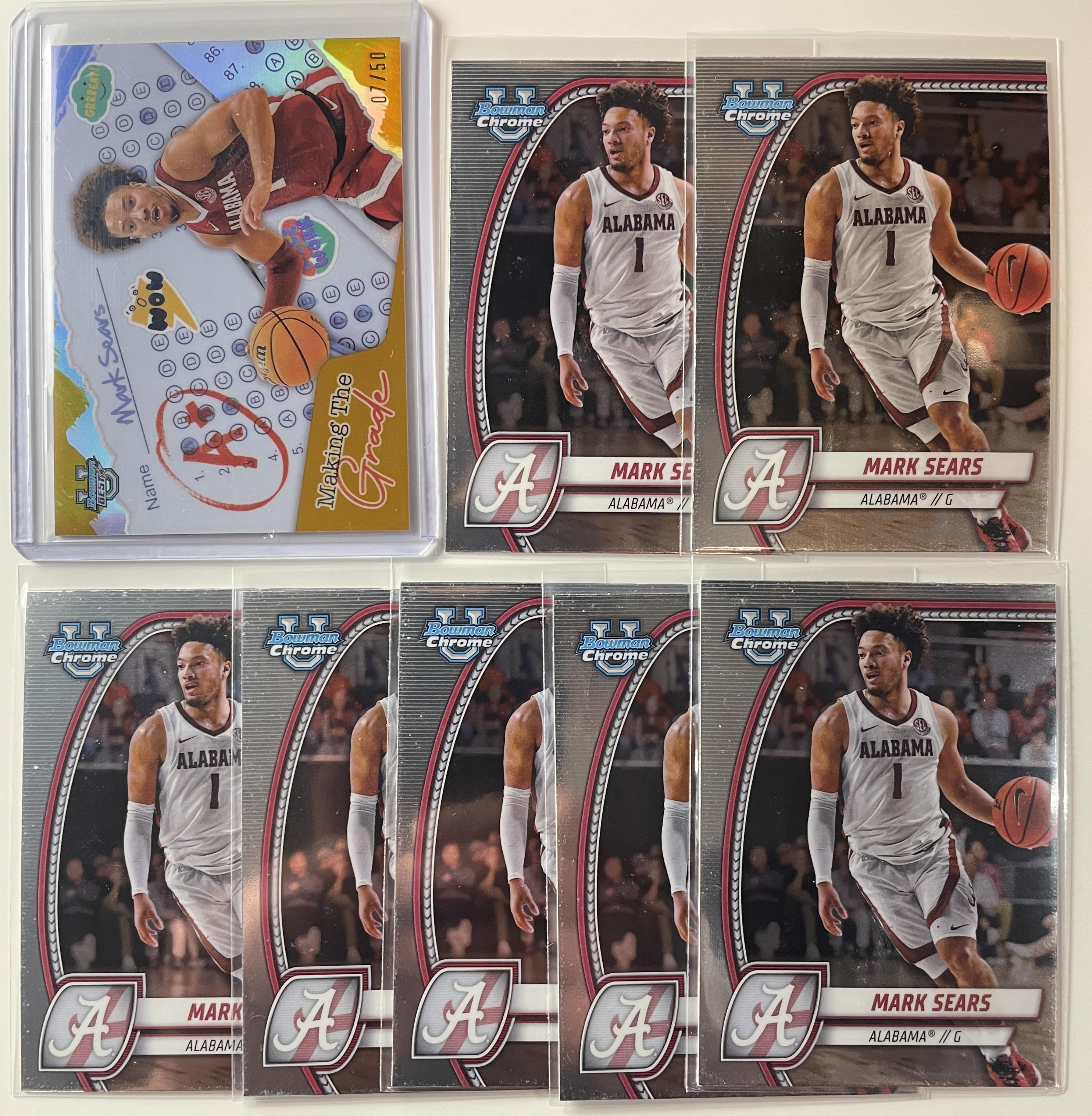 2024-25 Bowman U Chrome Mark Sears Making Grade Gold Refractor /50 + Base (x8)