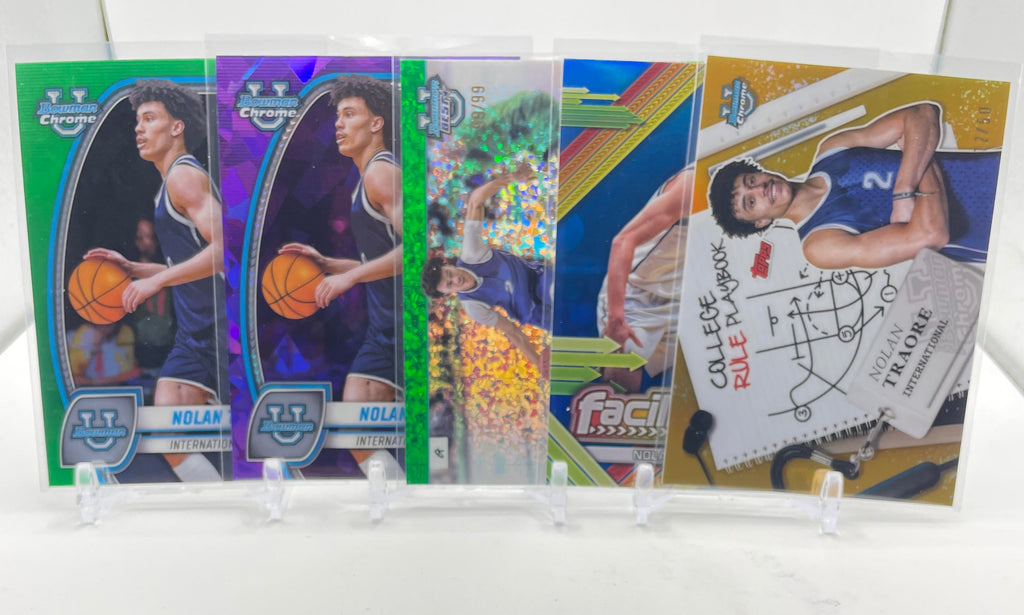 2024-25 Bowman U Chrome Nolan Traore Playbook Gold /50 Green /99 /100 Set (x5)