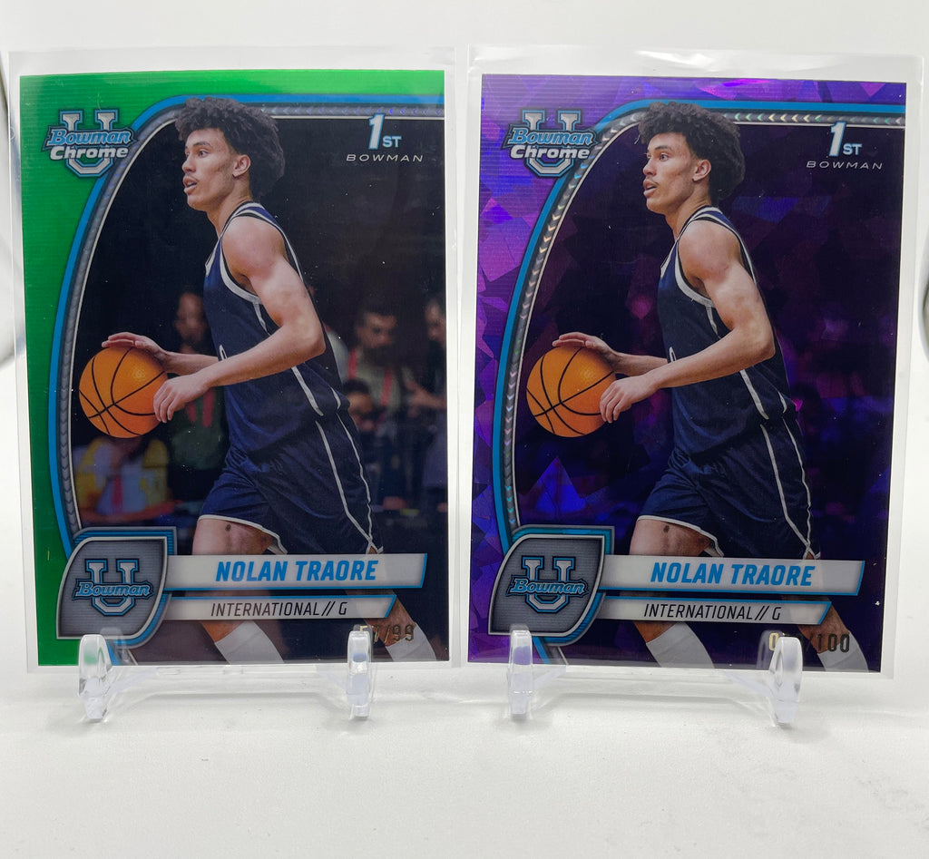 2024-25 Bowman U Chrome Nolan Traore Playbook Gold /50 Green /99 /100 Set (x5)