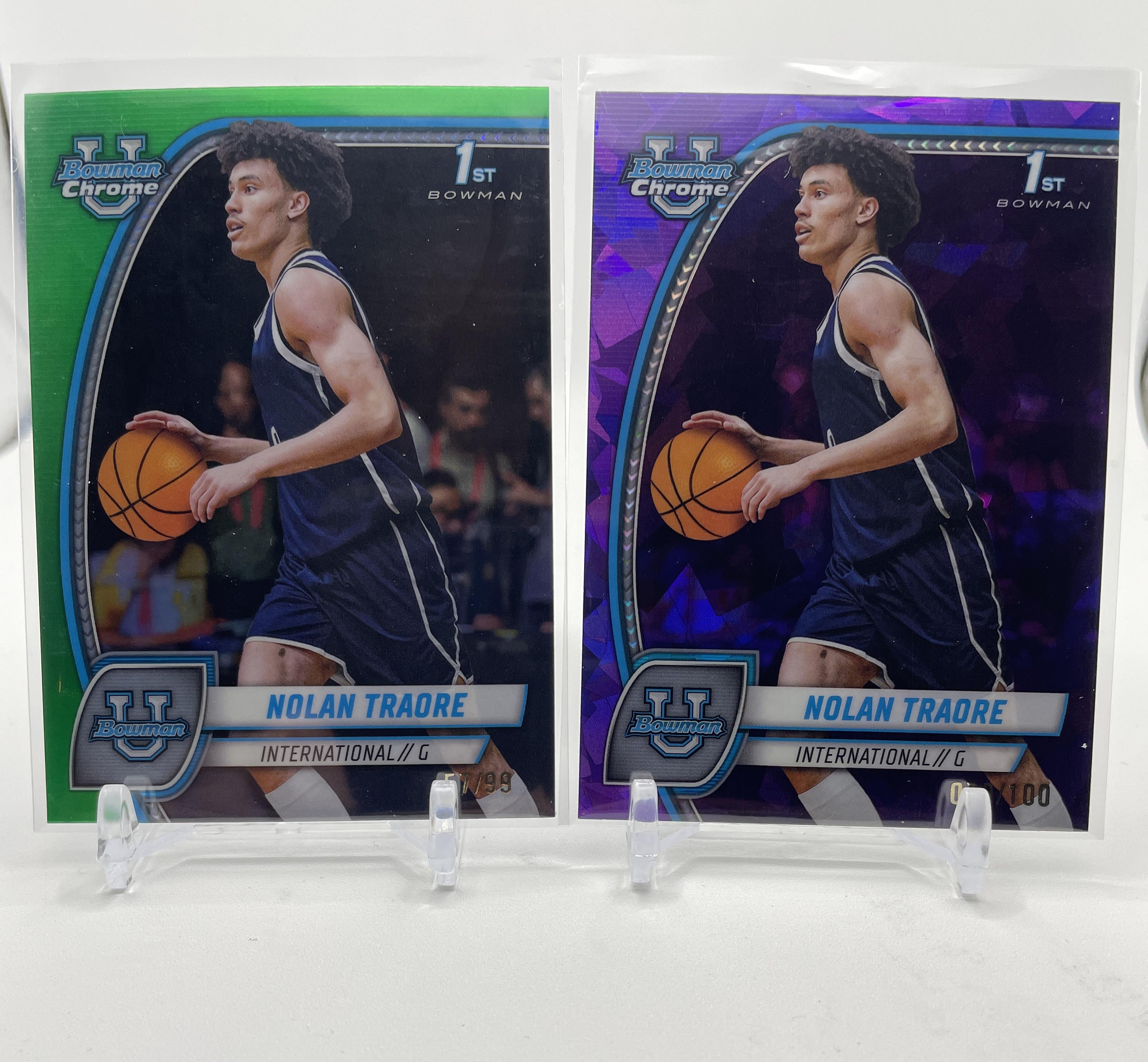 2024-25 Bowman U Chrome Nolan Traore Playbook Gold /50 Green /99 /100 Set (x5)