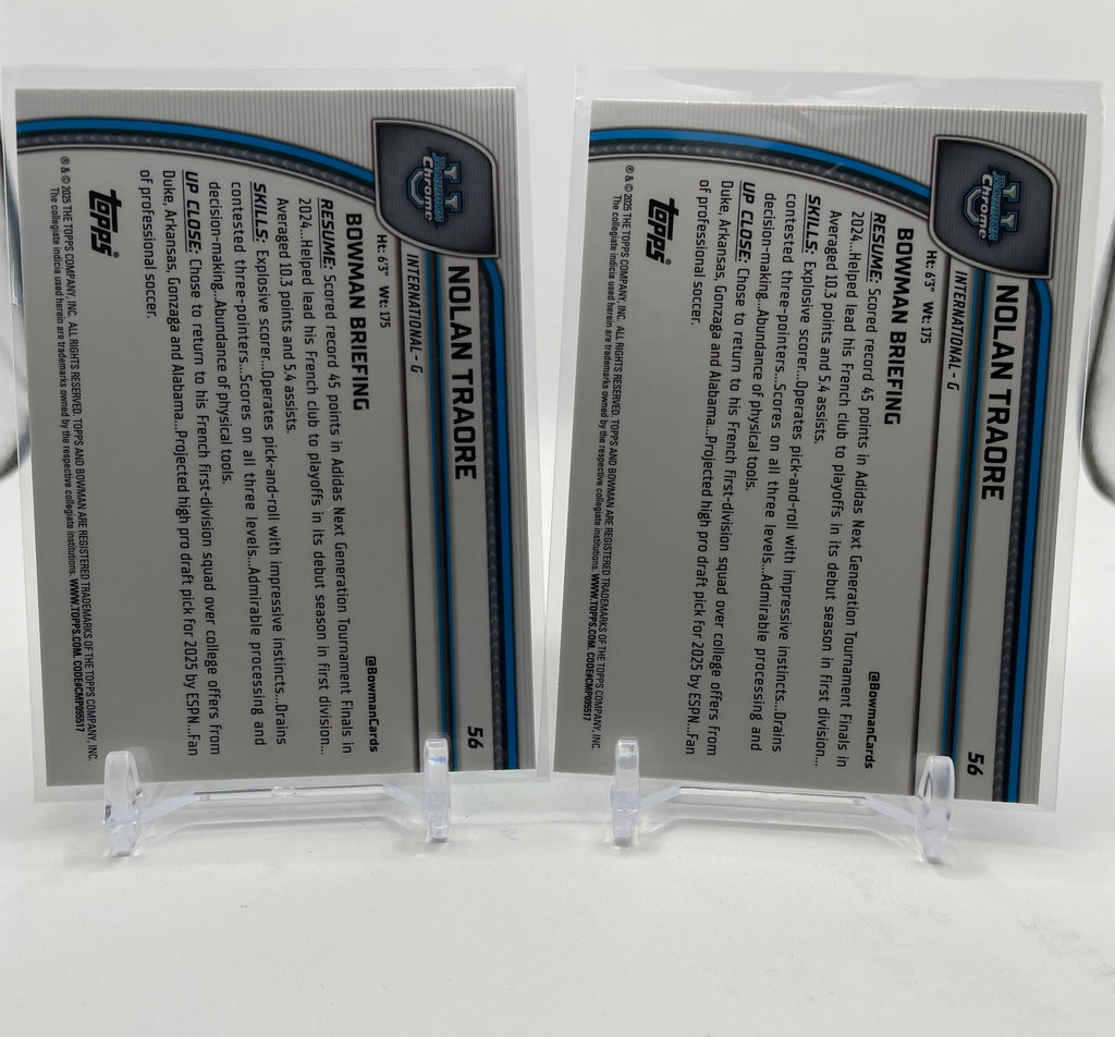 2024-25 Bowman U Chrome Nolan Traore Playbook Gold /50 Green /99 /100 Set (x5)