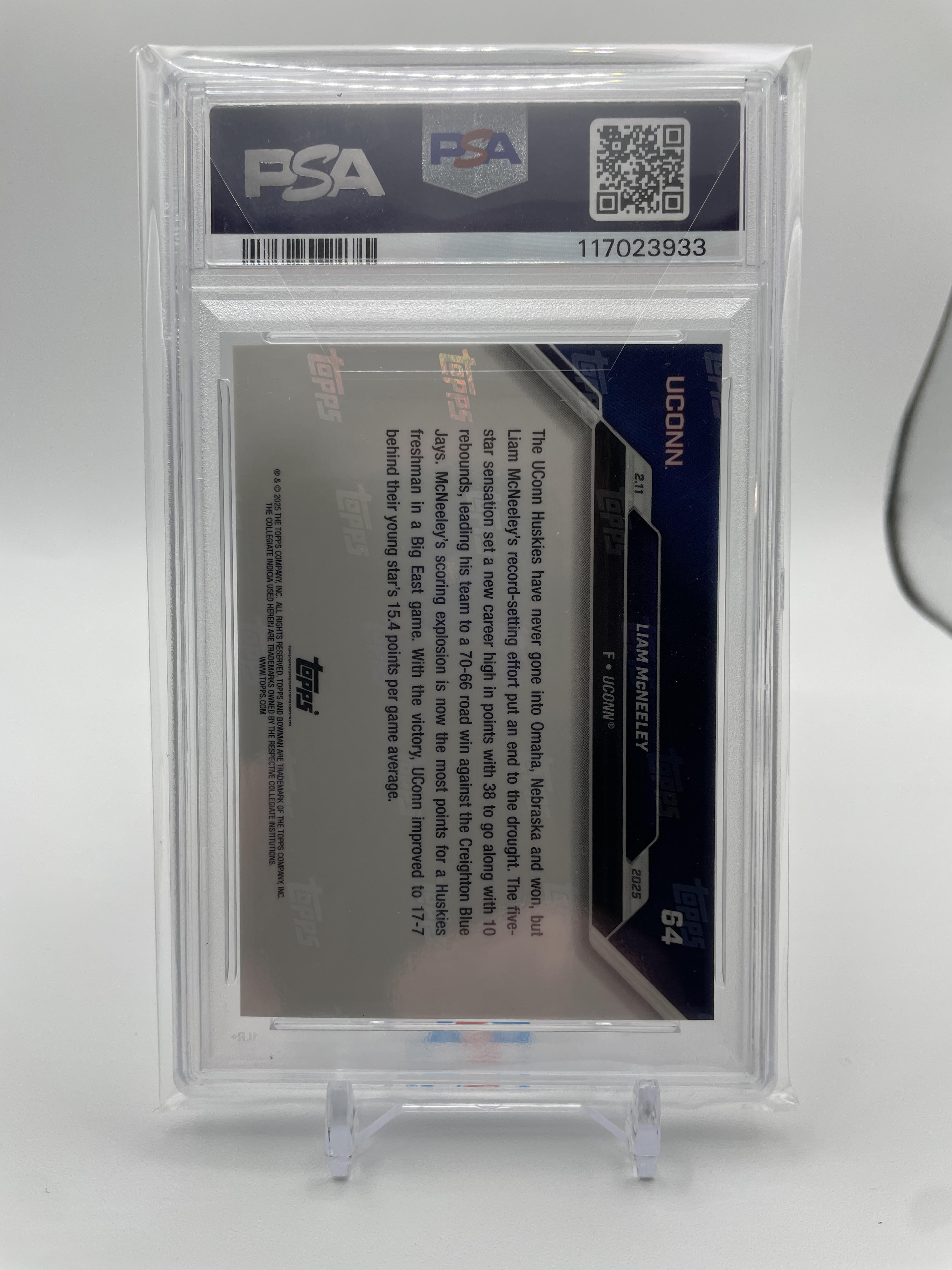 2024-25 Bowman U Now Liam Mckneeley Rookie #64 PSA 9 Mint