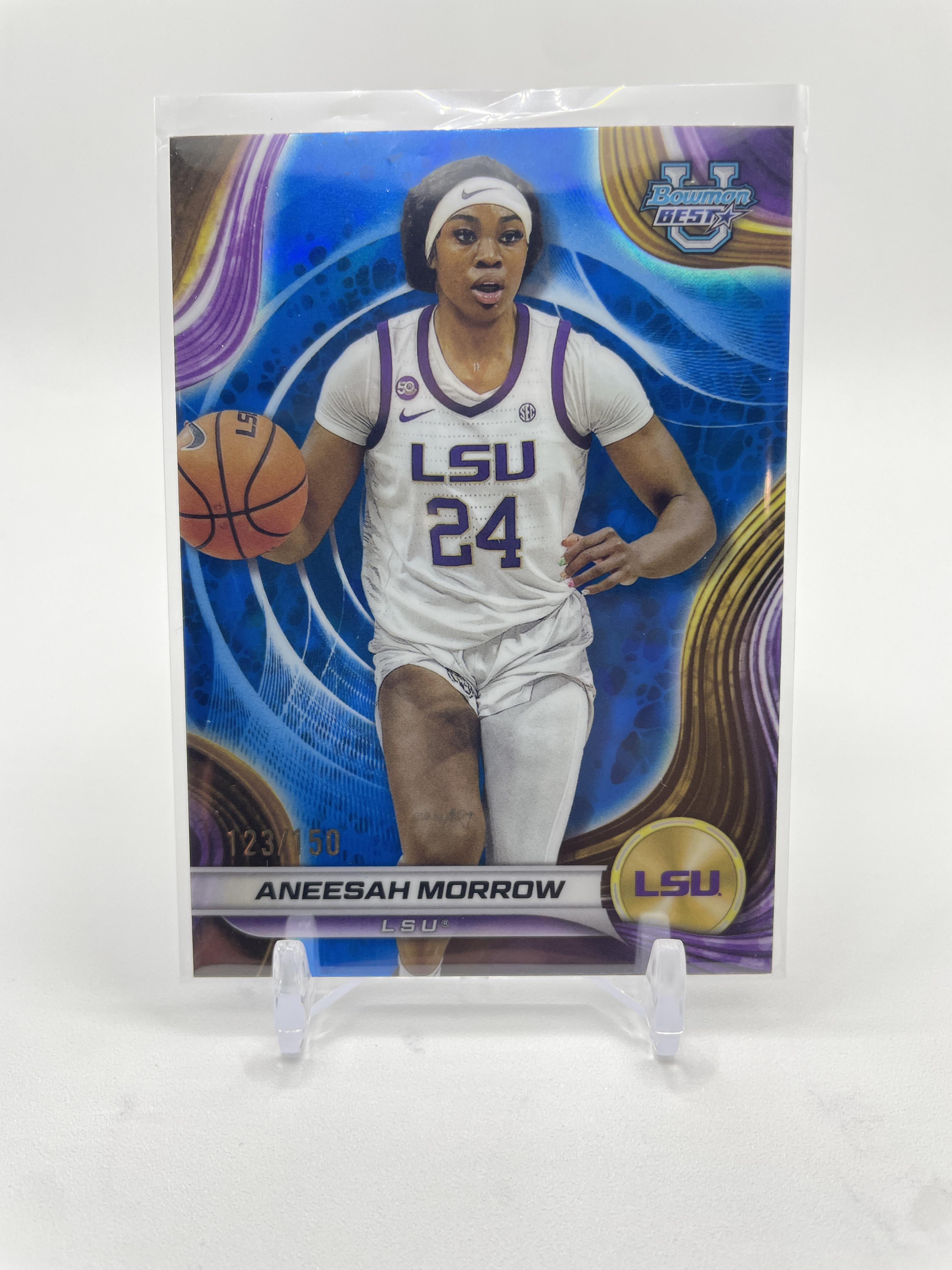 2024-25 Bowman University Best Aneesah Morrow Blue Refractor Rookie /150