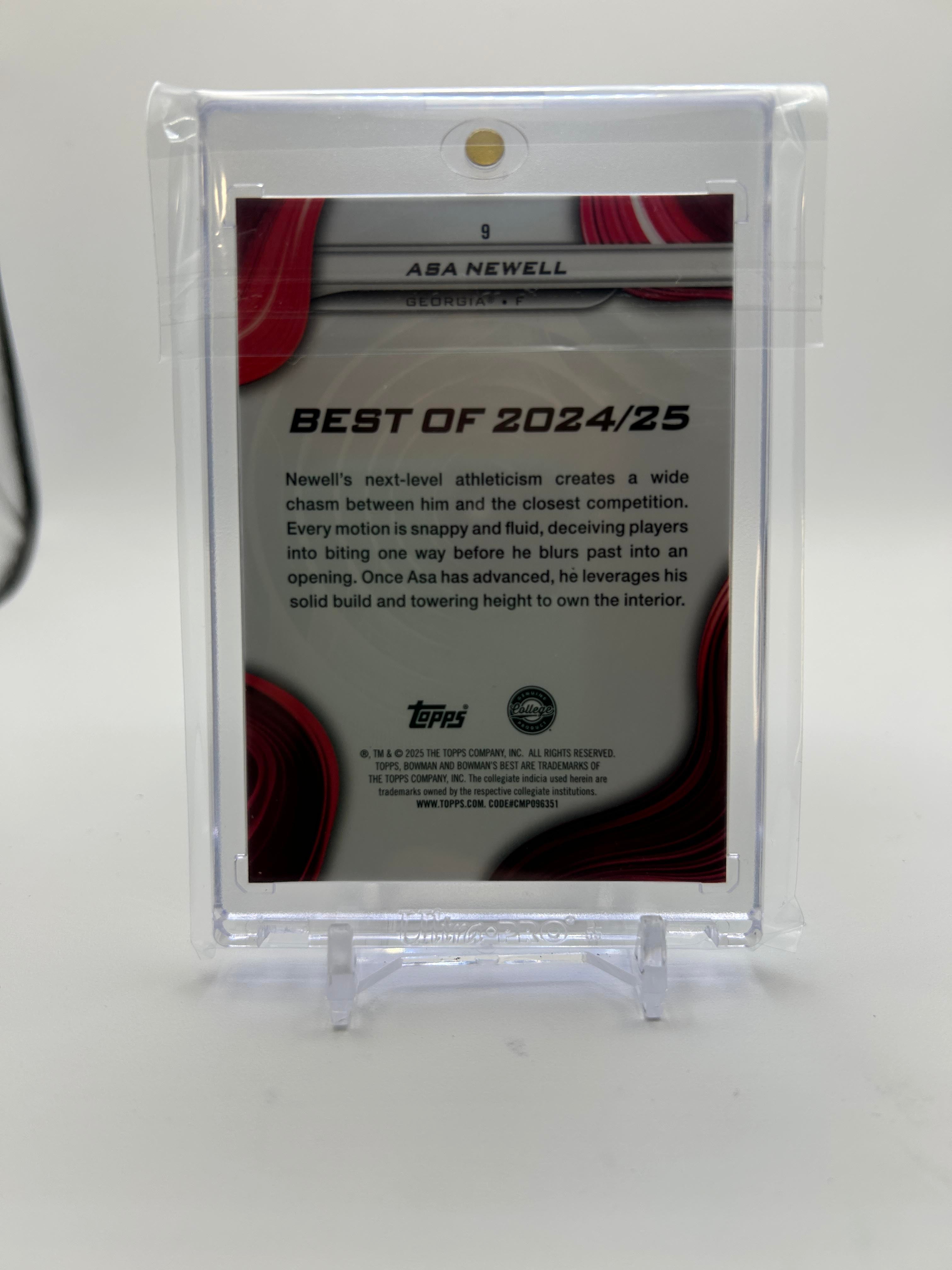 2024-25 Bowman University Best Asa Newell Black Refractor Rookie 1/10