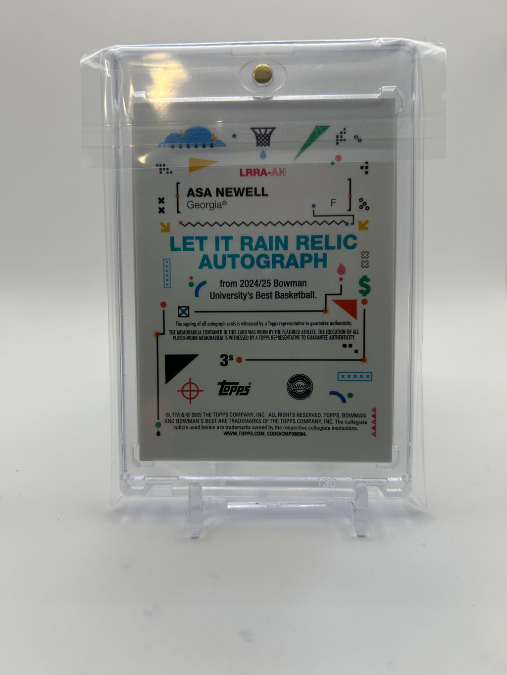 2024-25 Bowman University Best Asa Newell Let it Rain Gold Patch Rookie Auto /50