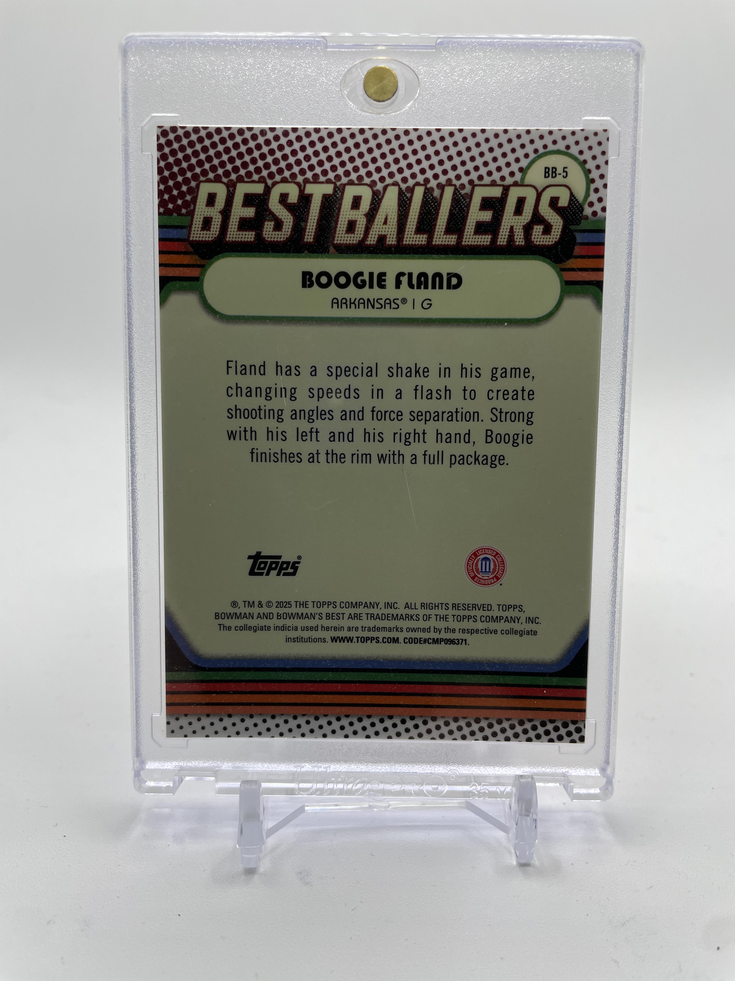 2024-25 Bowman University Best Boogie Fland Ballers Orange Refractor Rookie /25