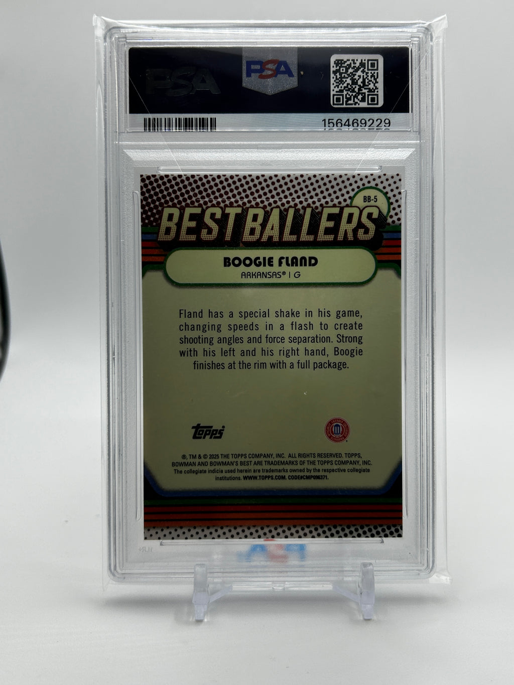 2024-25 Bowman University Best Boogie Fland Best Ballers Red Refractor /5 PSA 9
