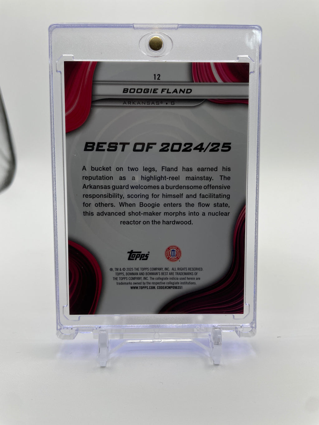 2024-25 Bowman University Best Boogie Fland Gold Refractor Rookie /50