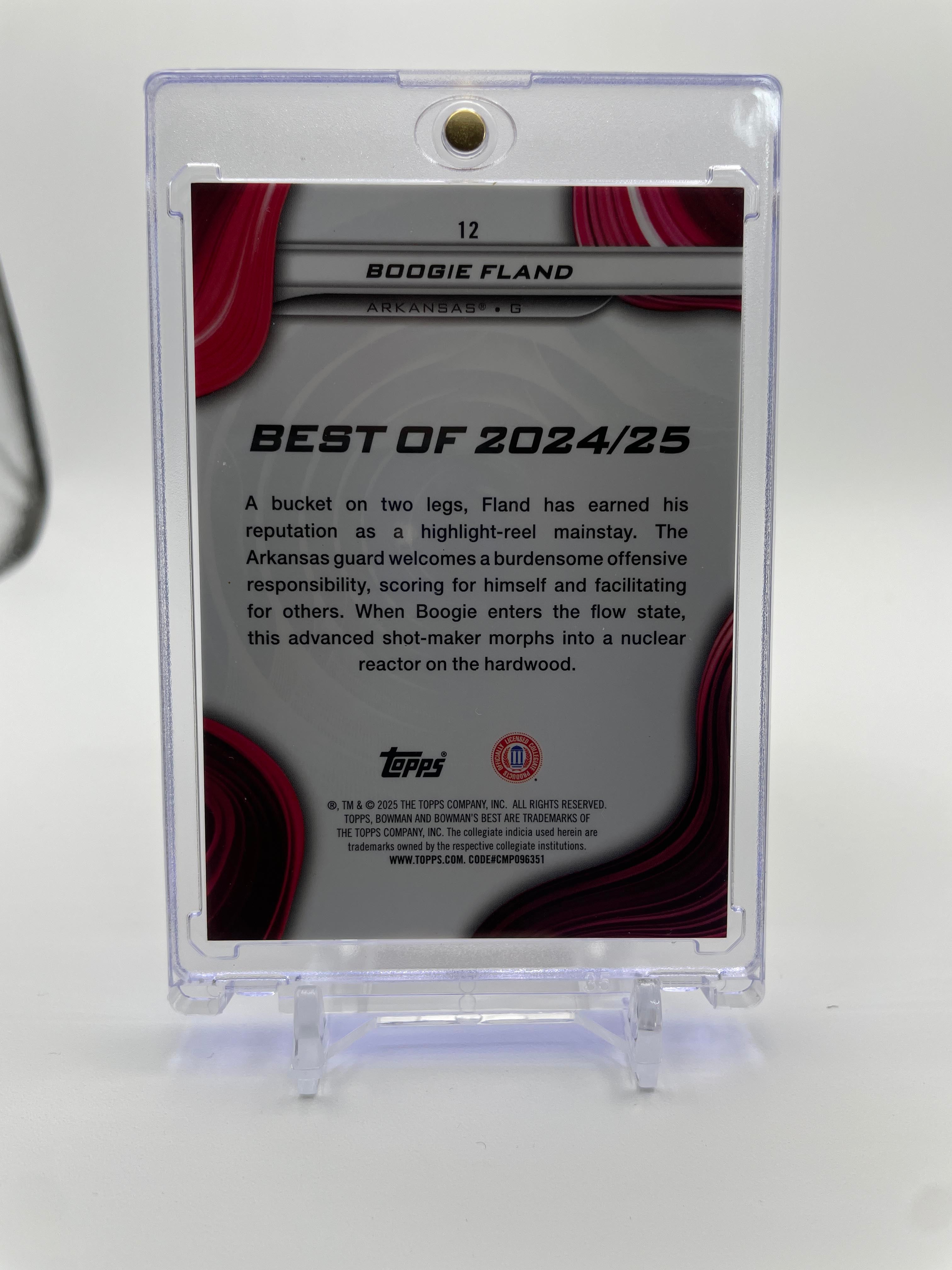 2024-25 Bowman University Best Boogie Fland Gold Refractor Rookie /50