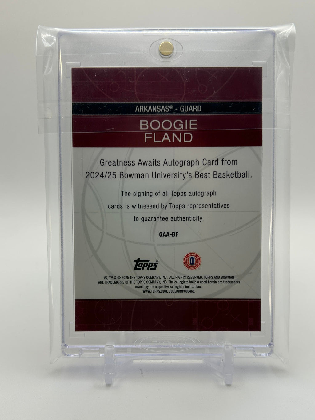 2024-25 Bowman University Best Boogie Fland Greatness Awaits Auto