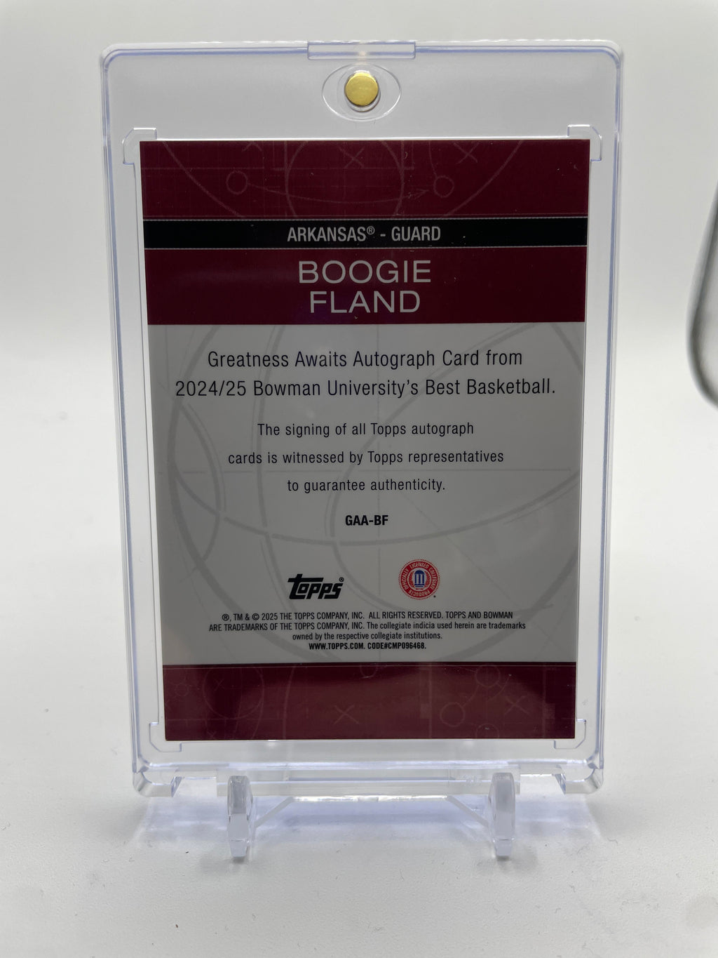 2024-25 Bowman University Best Boogie Fland Greatness Green Refractor Auto /99