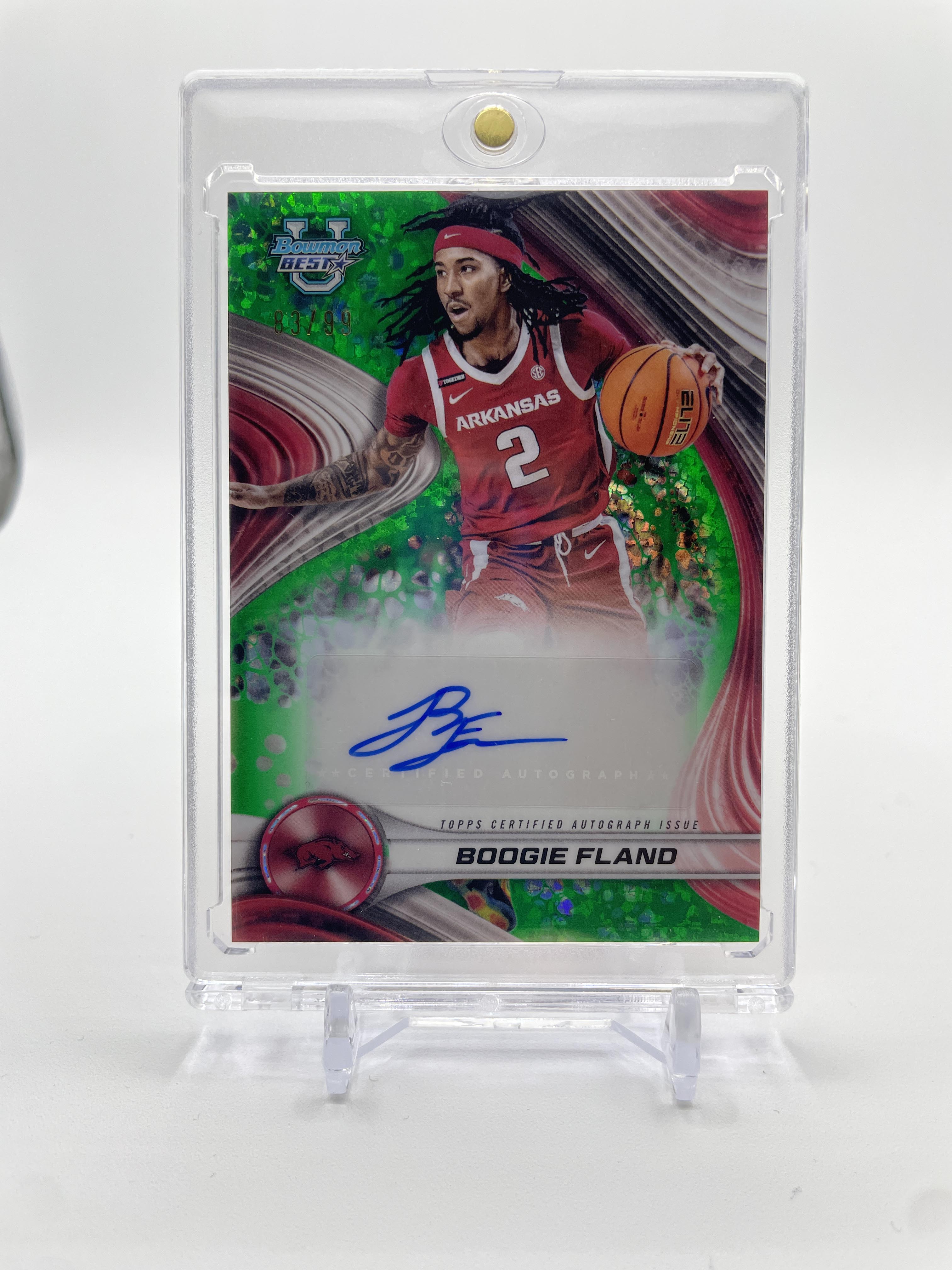 2024-25 Bowman University Best Boogie Fland Green Refractor Auto /99
