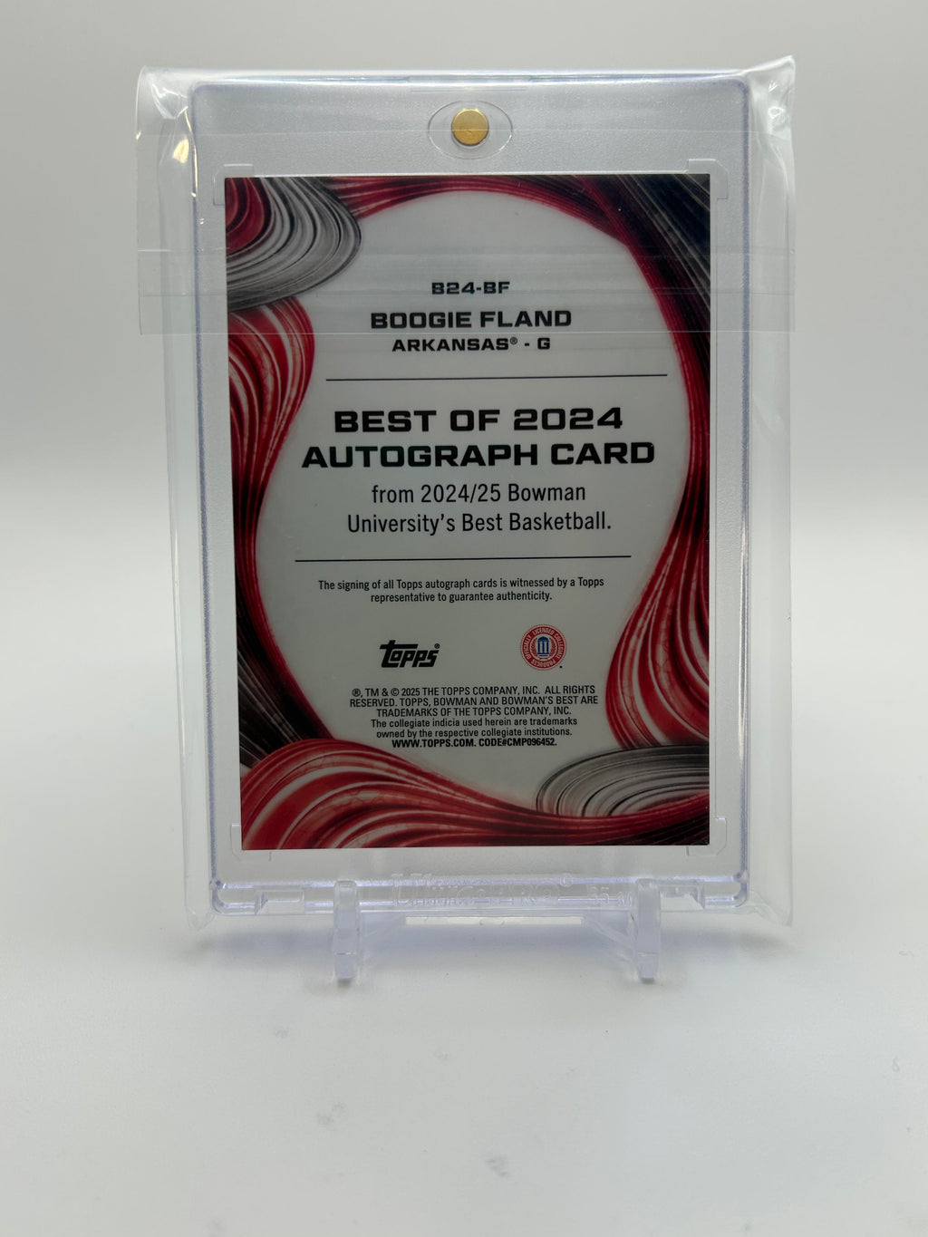 2024-25 Bowman University Best Boogie Fland Orange Refractor Auto /25