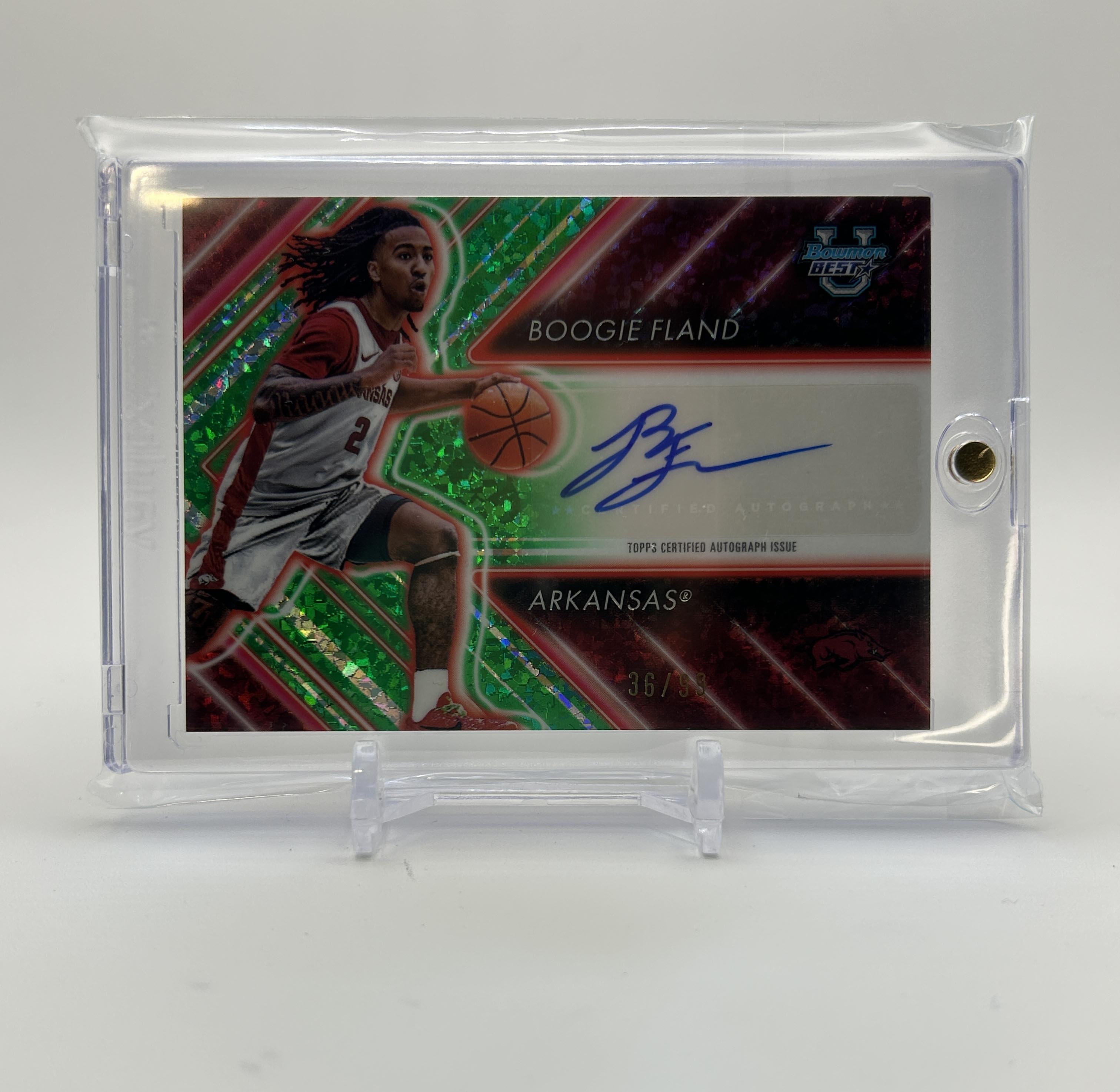 2024-25 Bowman University Best Boogie Fland Possesion Arrow Green Auto /99