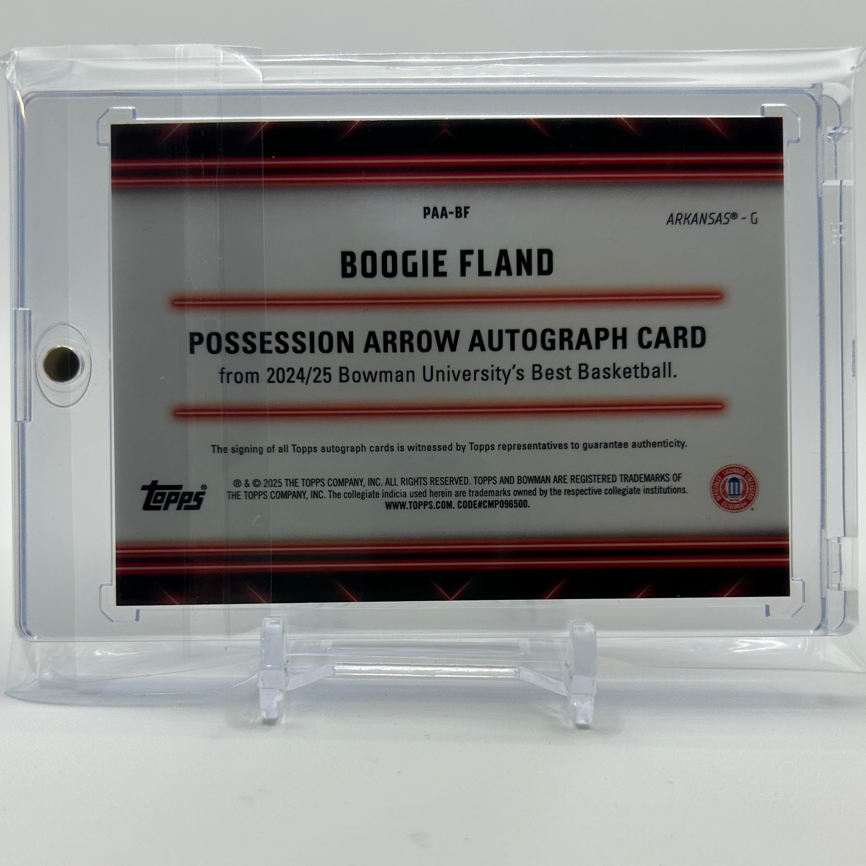 2024-25 Bowman University Best Boogie Fland Possesion Arrow Orange Auto /25