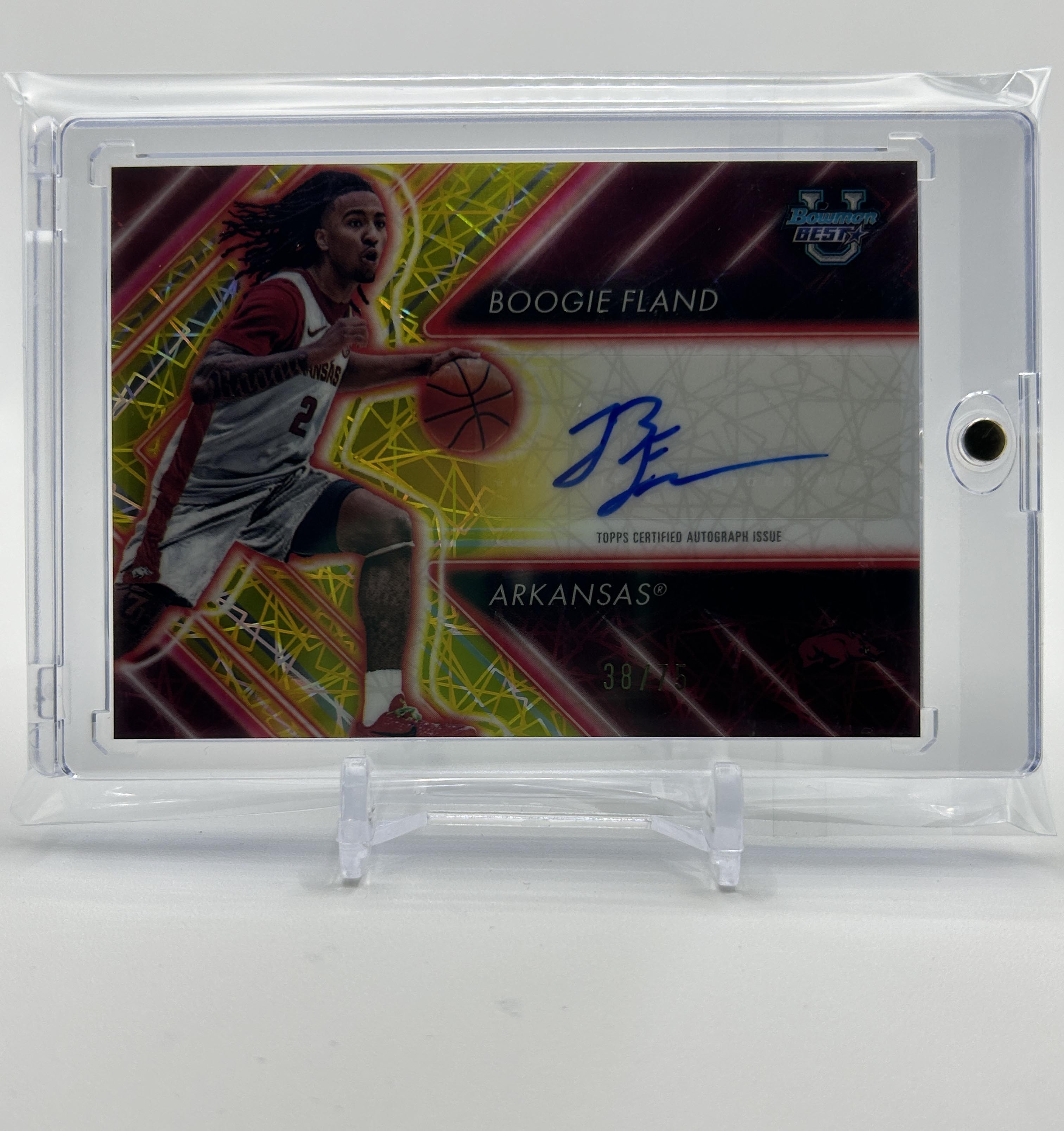 2024-25 Bowman University Best Boogie Fland Possesion Arrow Yellow Auto /75