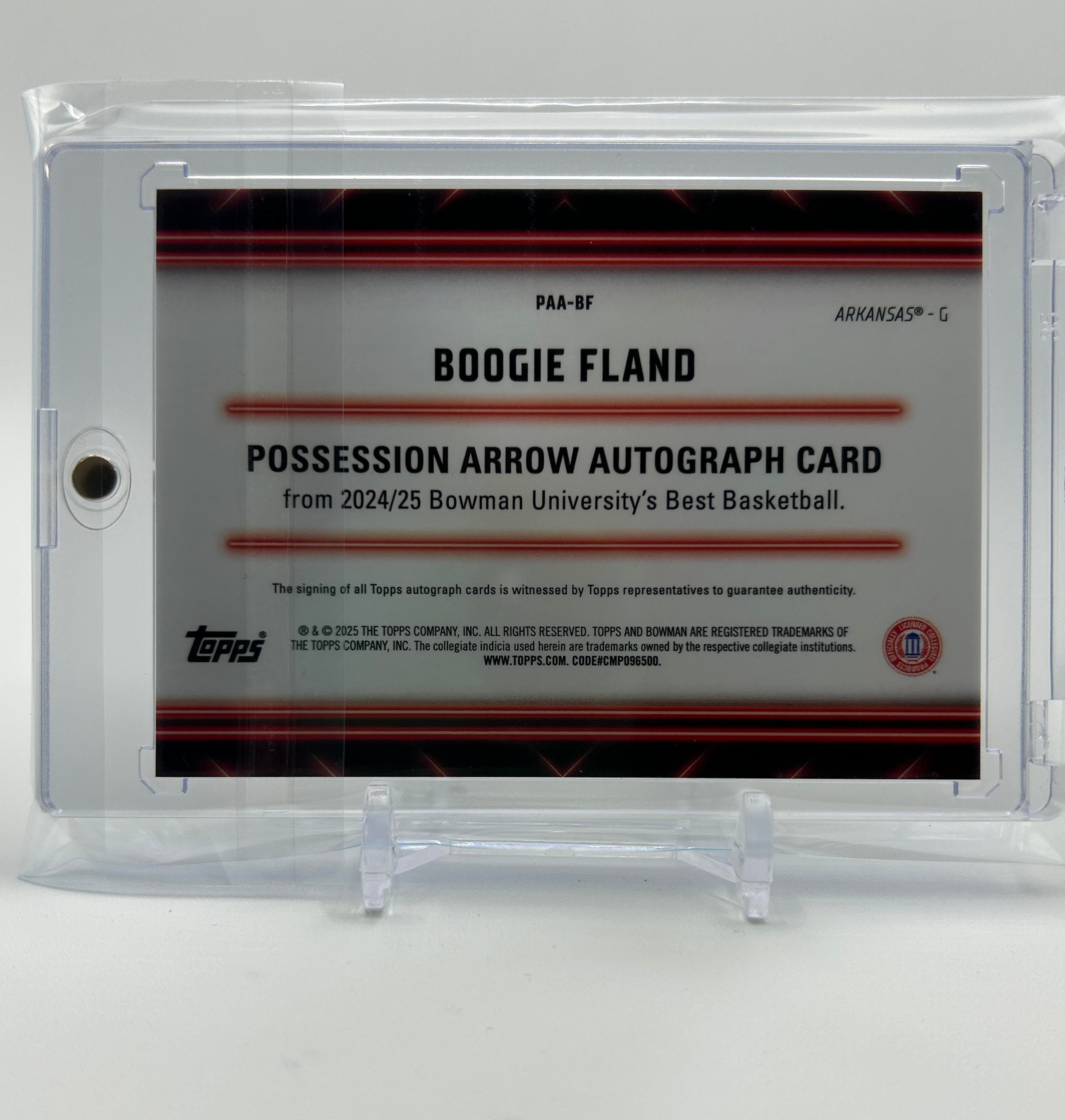 2024-25 Bowman University Best Boogie Fland Possesion Arrow Yellow Auto /75