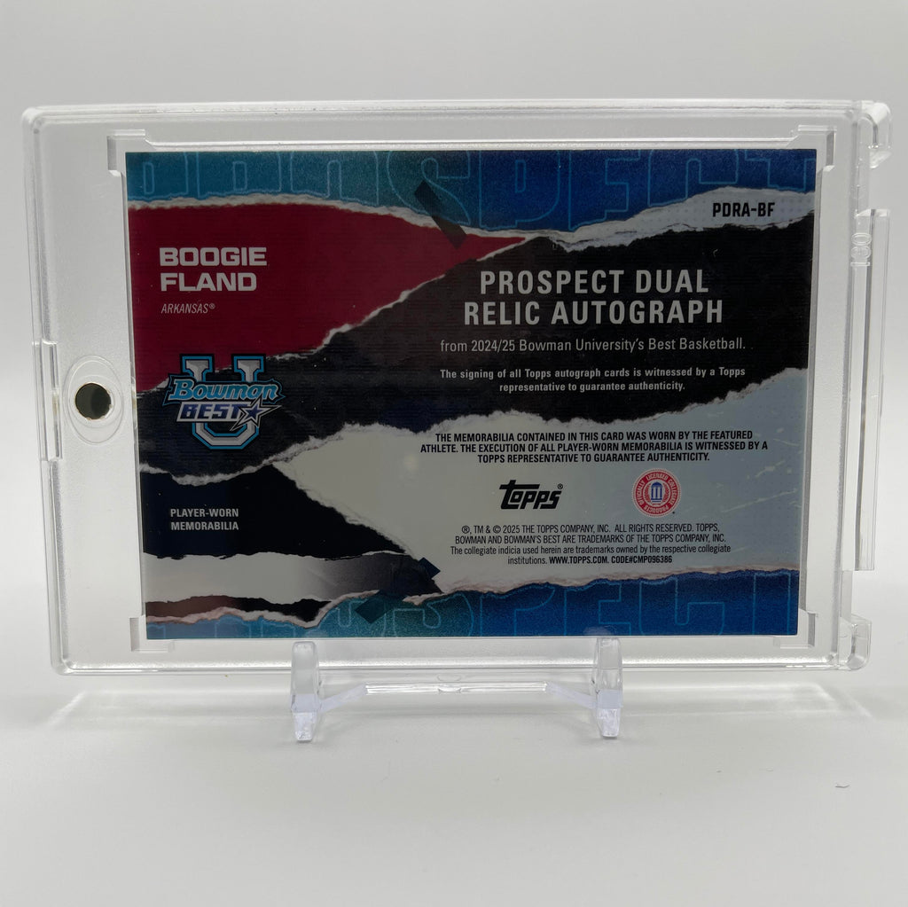 2024-25 Bowman University Best Boogie Fland Red Dual Patch Rookie Auto 5/5