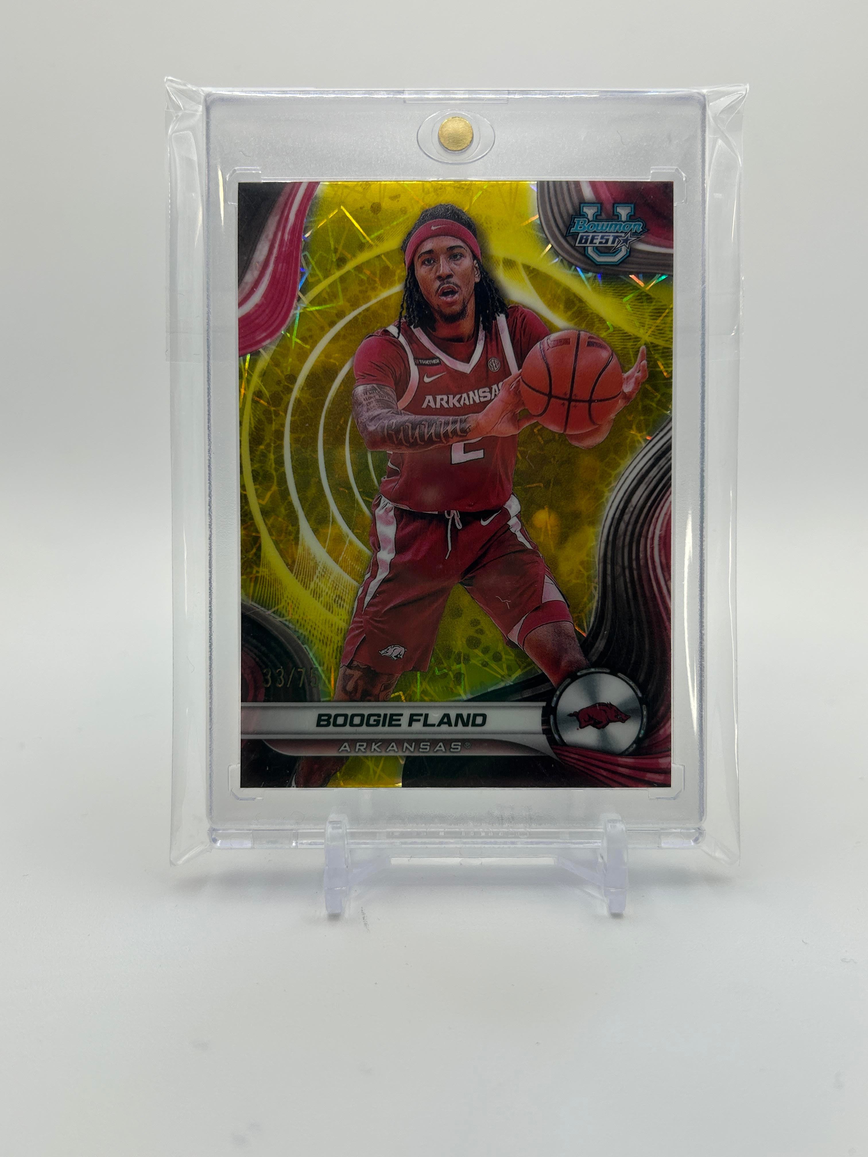 2024-25 Bowman University Best Boogie Fland Yellow Refractor /75