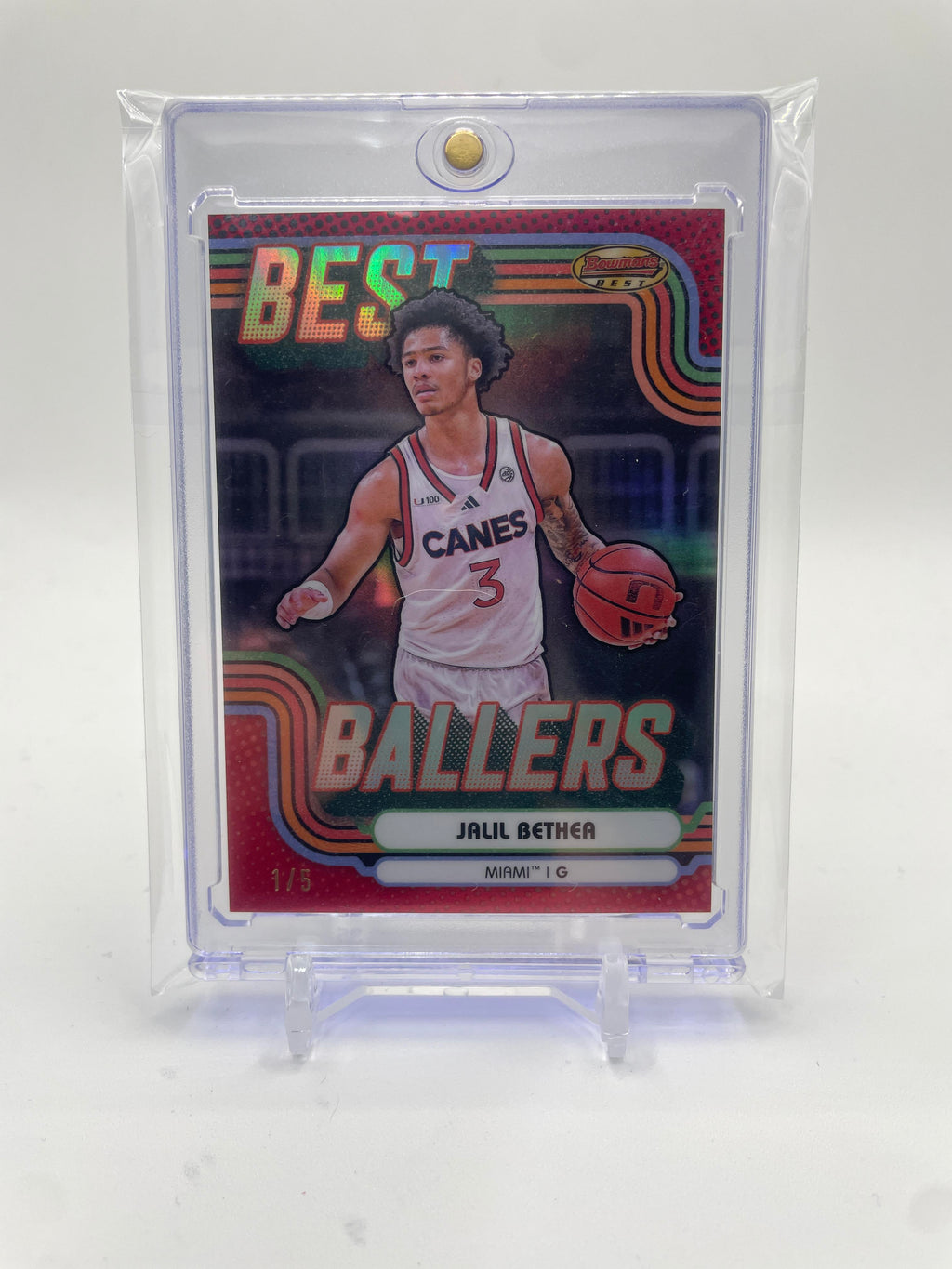 2024-25 Bowman University Best Jalil Bethea Best Ballers Red Refractor 1/5
