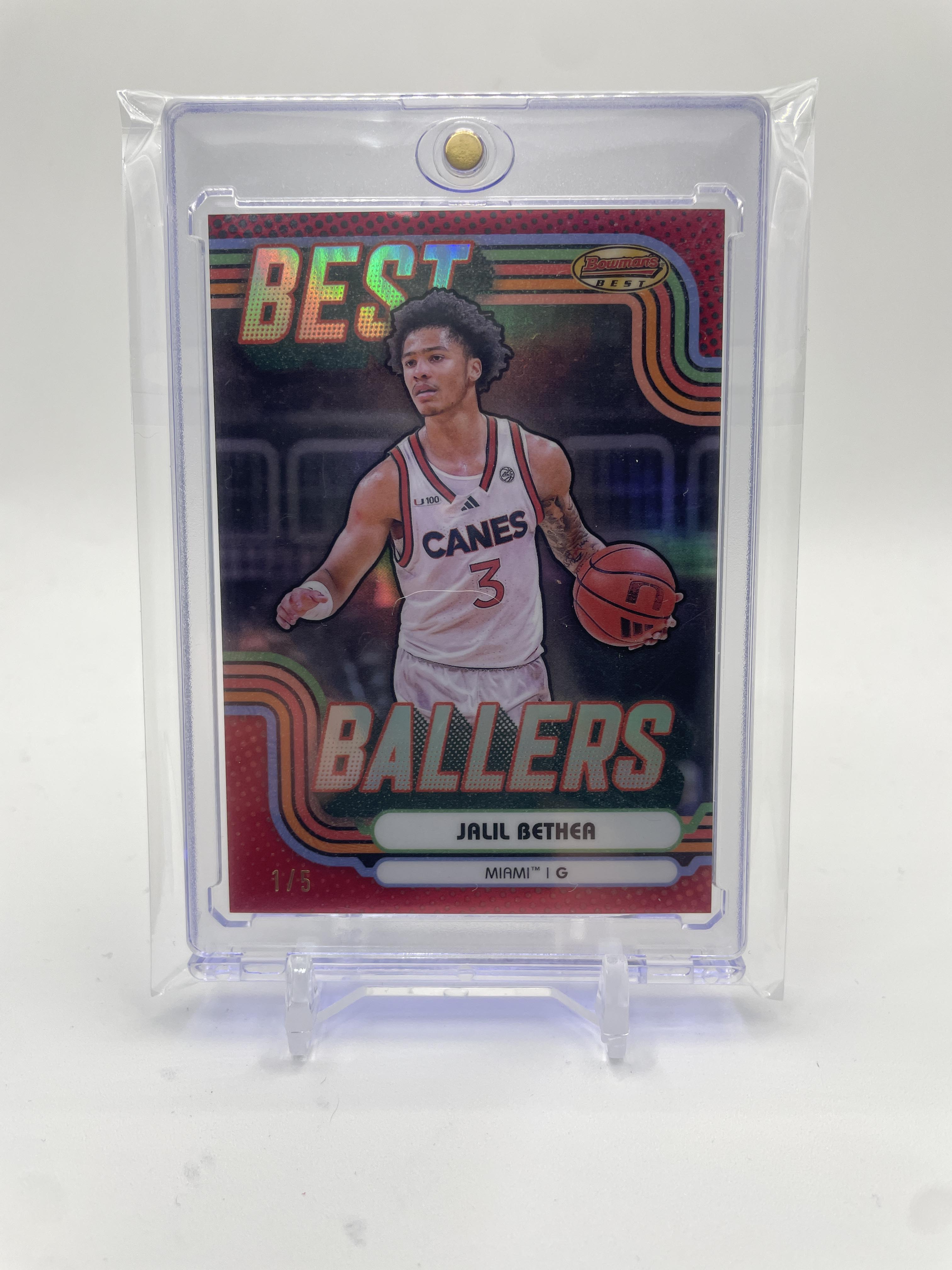 2024-25 Bowman University Best Jalil Bethea Best Ballers Red Refractor 1/5