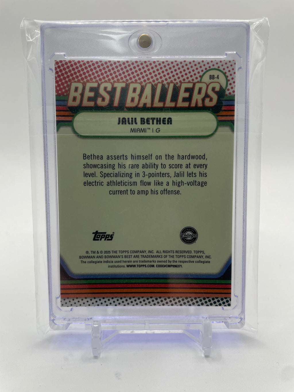 2024-25 Bowman University Best Jalil Bethea Best Ballers Red Refractor 1/5