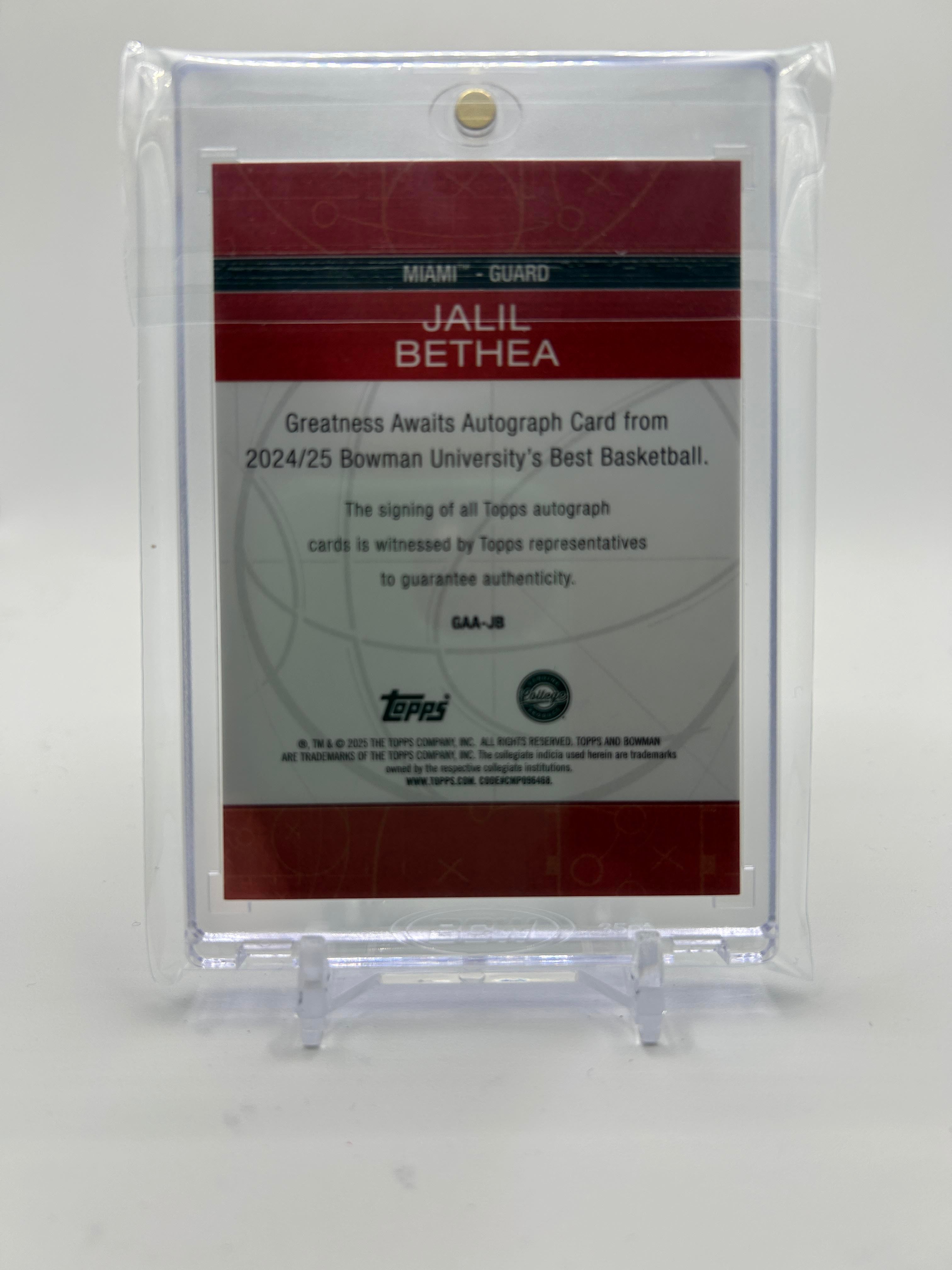2024-25 Bowman University Best Jalil Bethea Greatness Awaits Green Auto /99