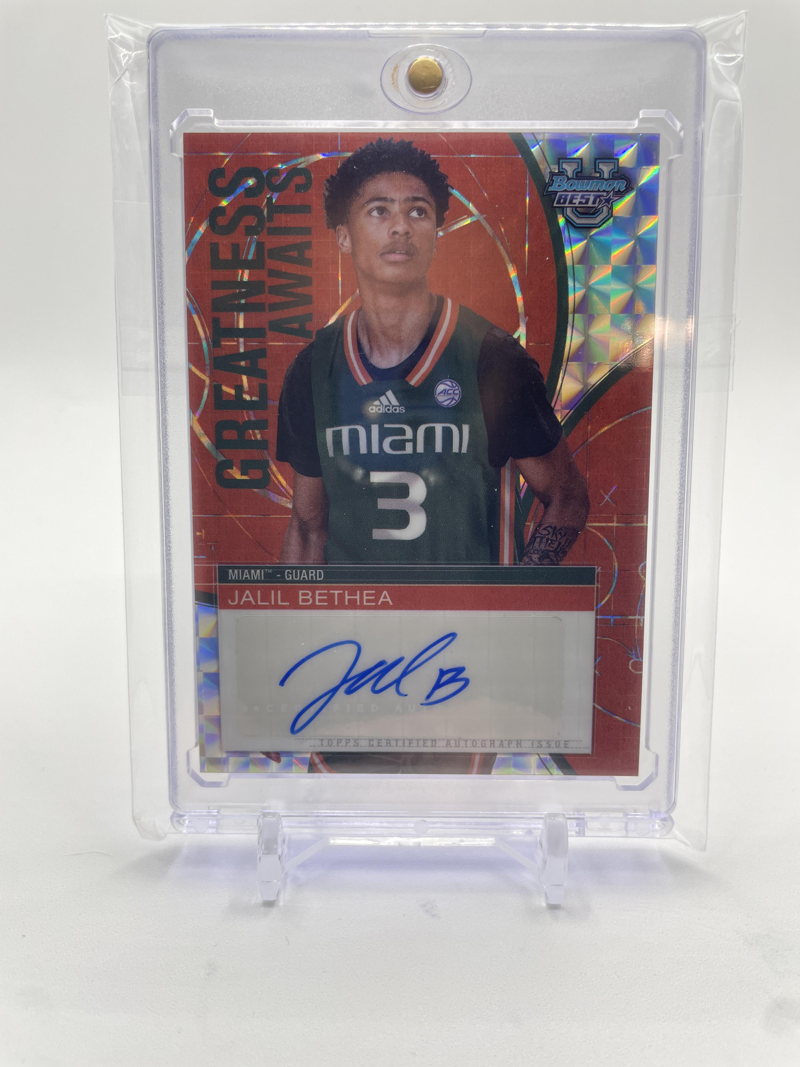 2024-25 Bowman University Best Jalil Bethea Greatness Awaits Refractor Auto