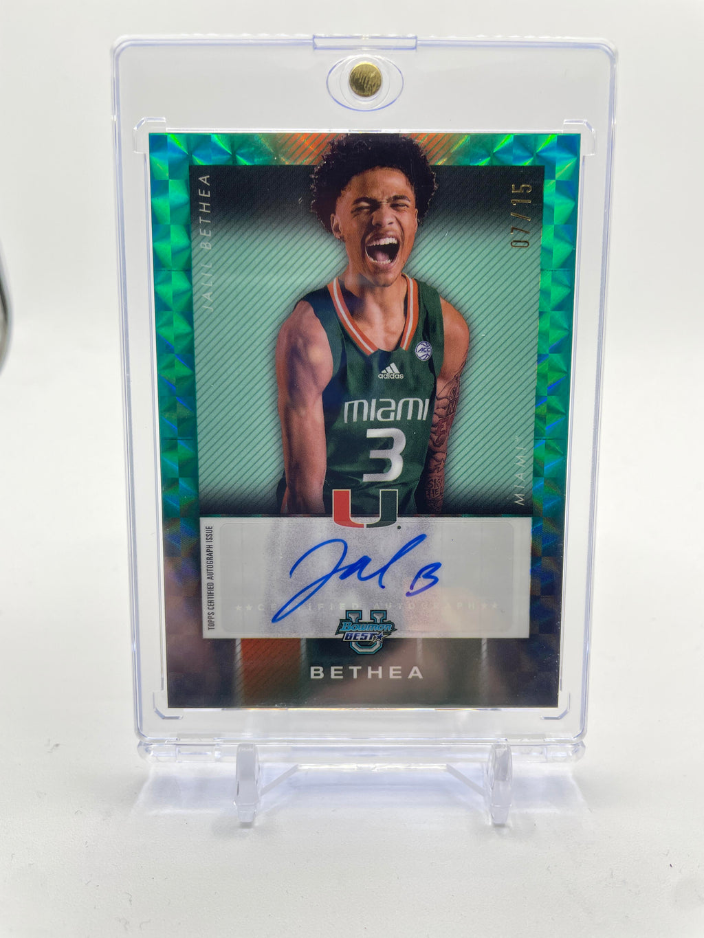 2024-25 Bowman University Best Jalil Bethea Iso Teal Geometric Auto /15