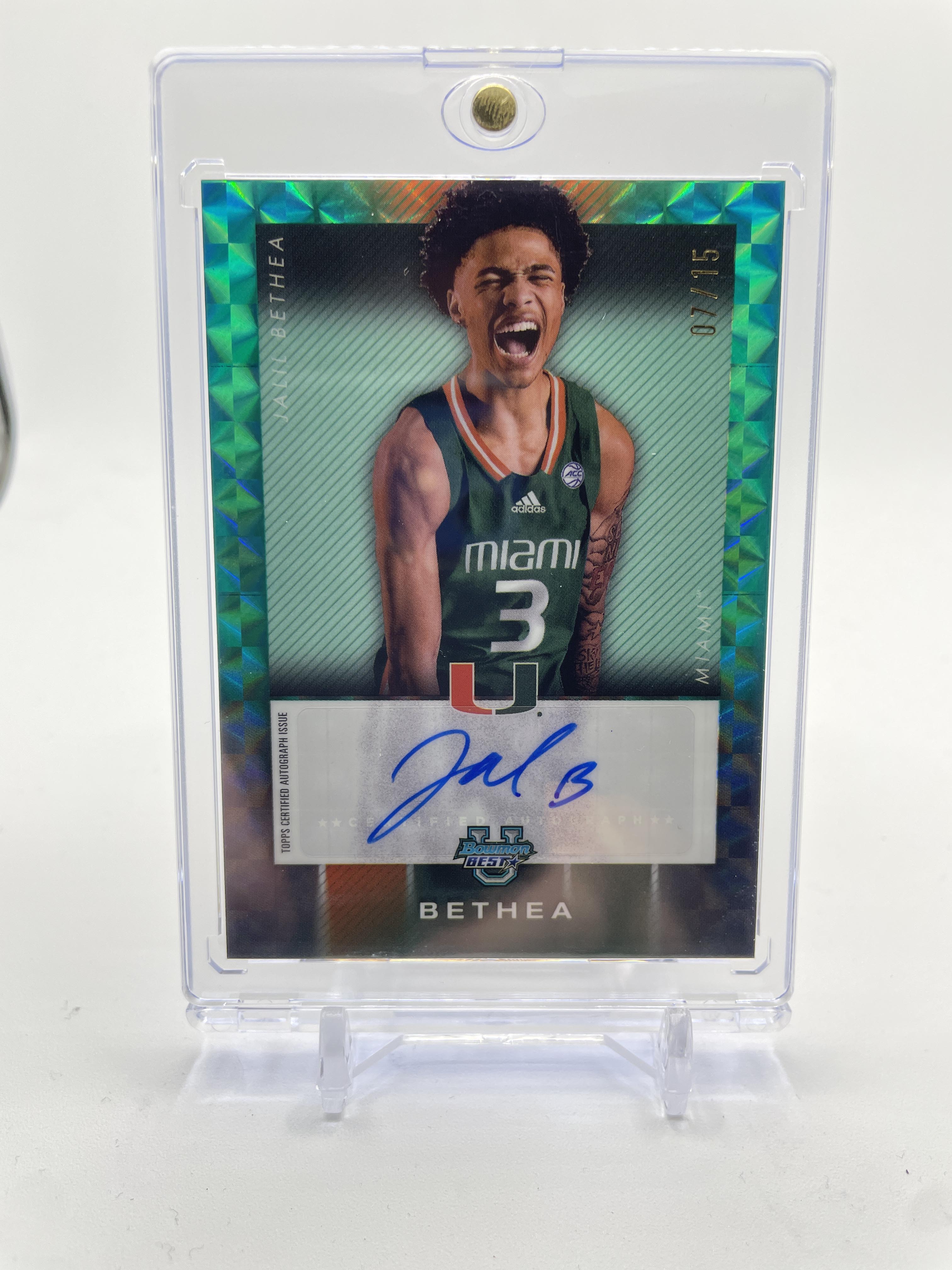 2024-25 Bowman University Best Jalil Bethea Iso Teal Geometric Auto /15