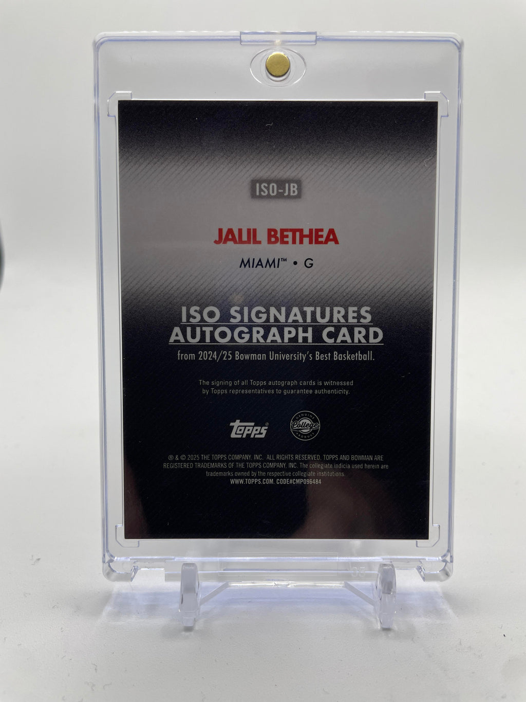2024-25 Bowman University Best Jalil Bethea Iso Teal Geometric Auto /15