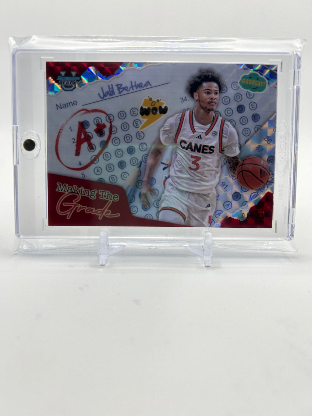2024-25 Bowman University Best Jalil Bethea Making the Grade Red Refractor /10