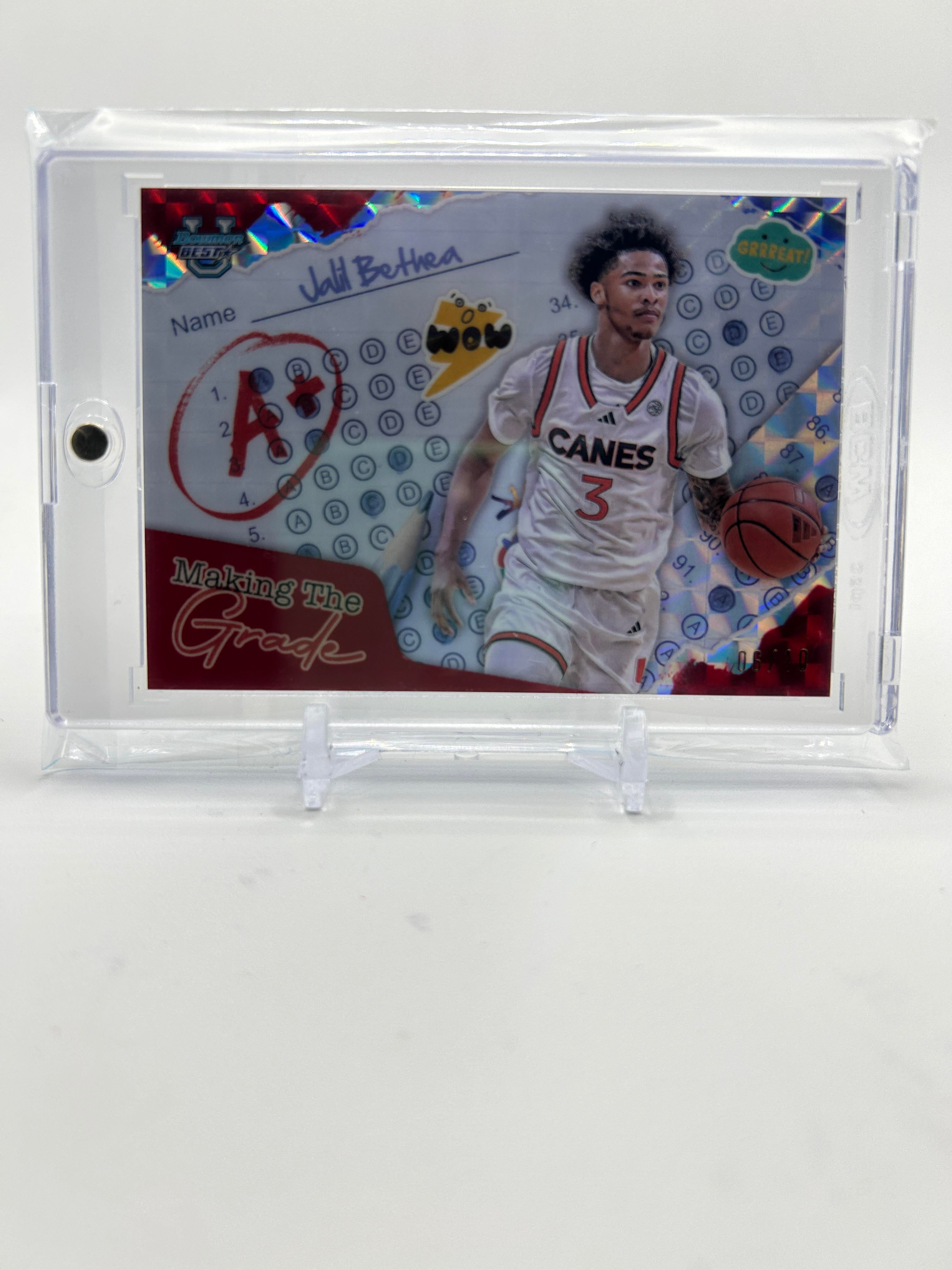 2024-25 Bowman University Best Jalil Bethea Making the Grade Red Refractor /10