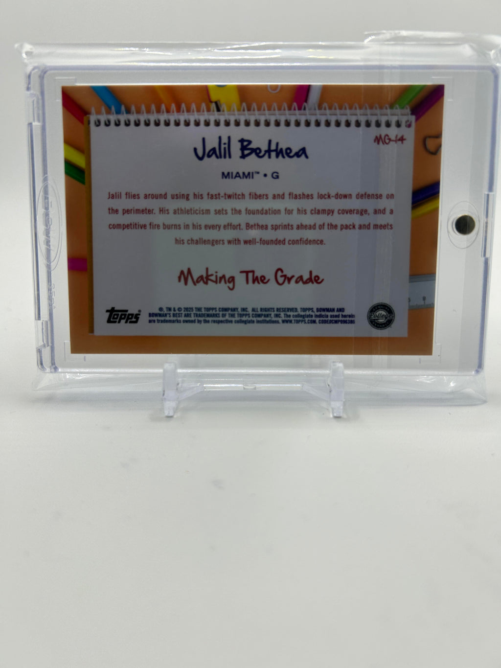 2024-25 Bowman University Best Jalil Bethea Making the Grade Red Refractor /10