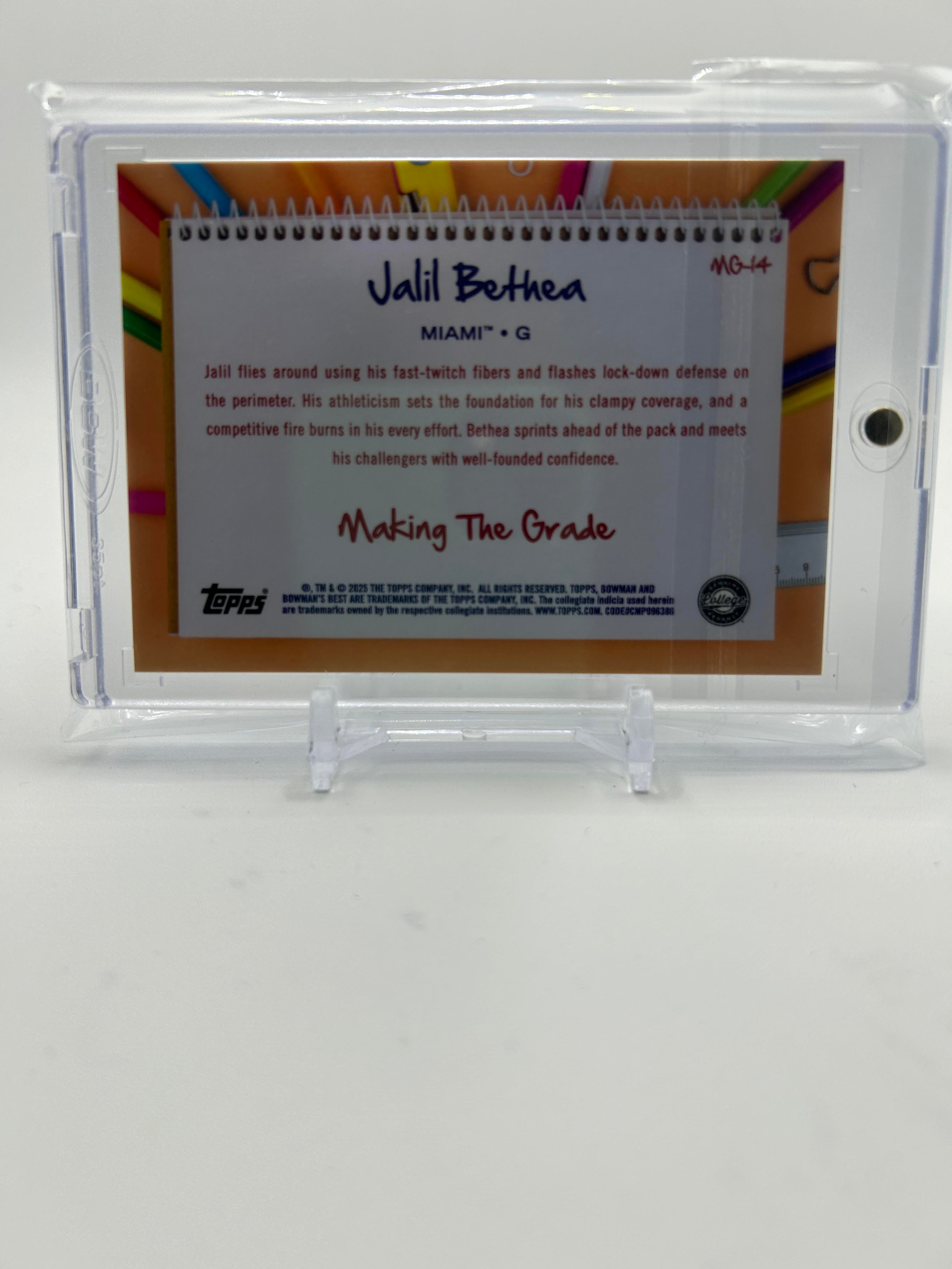 2024-25 Bowman University Best Jalil Bethea Making the Grade Red Refractor /10
