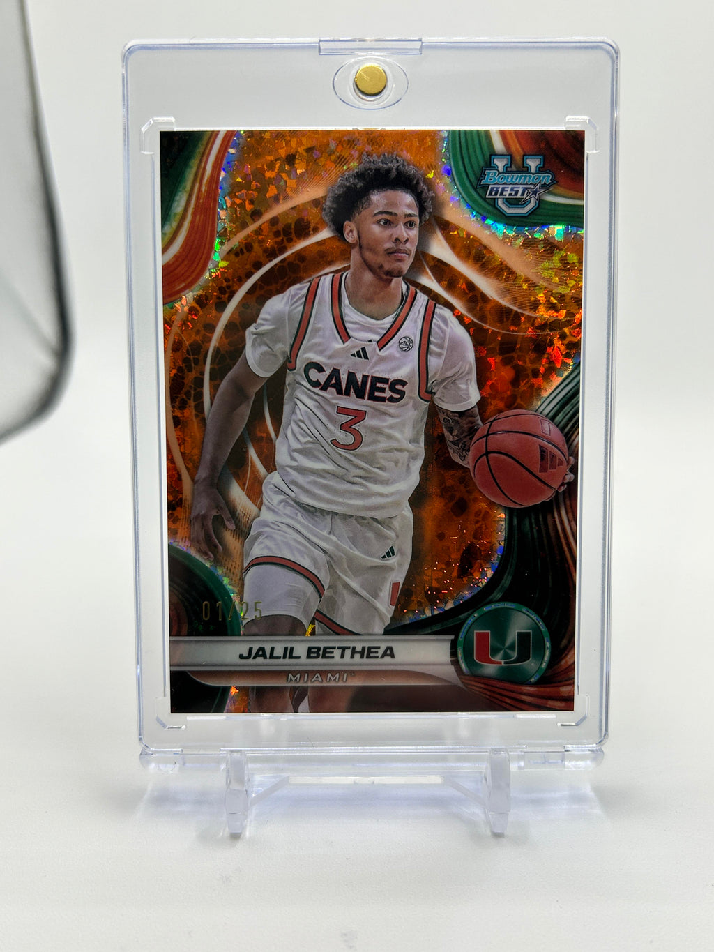 2024-25 Bowman University Best Jalil Bethea Orange Refractor /25