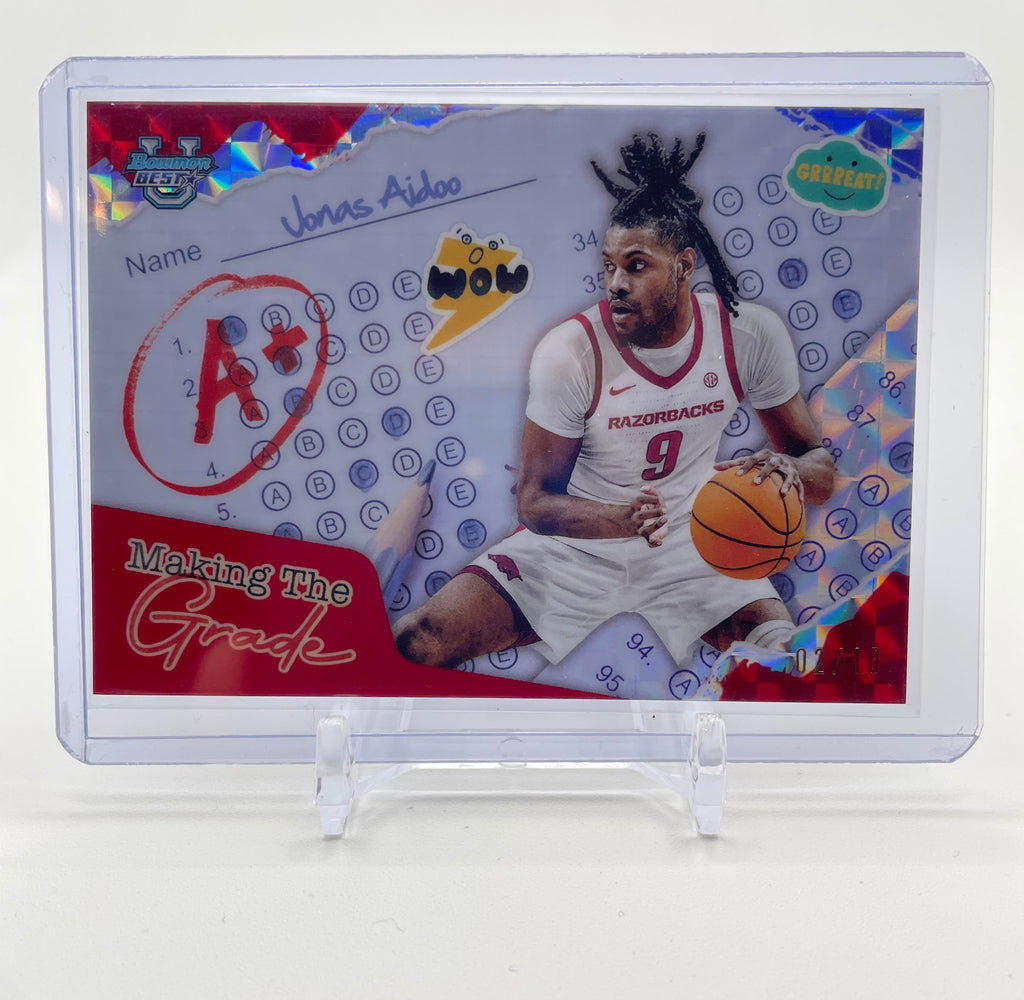 2024-25 Bowman University Best Jonas Aidoo Making The Grade Red Refractor /10