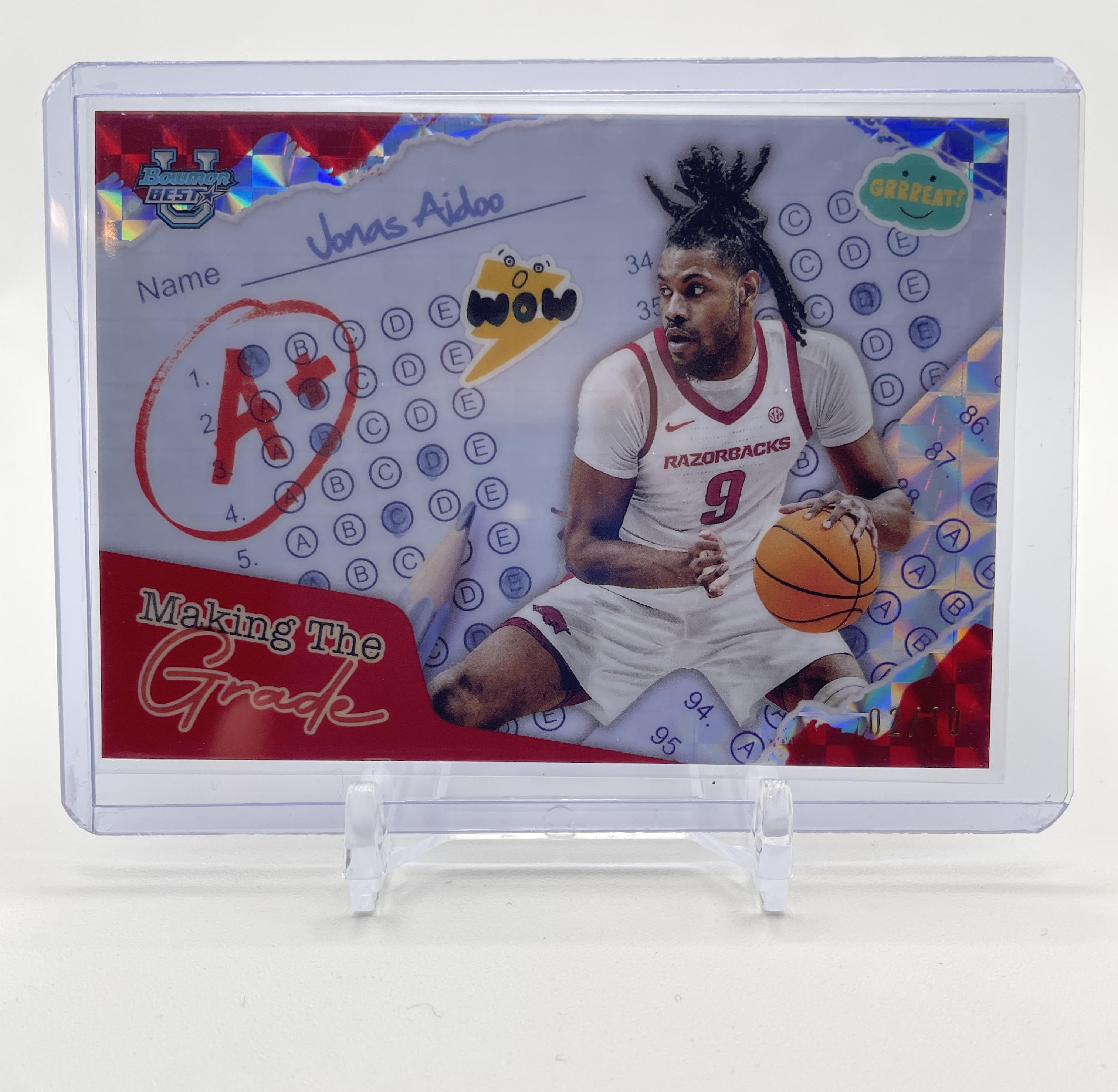 2024-25 Bowman University Best Jonas Aidoo Making The Grade Red Refractor /10